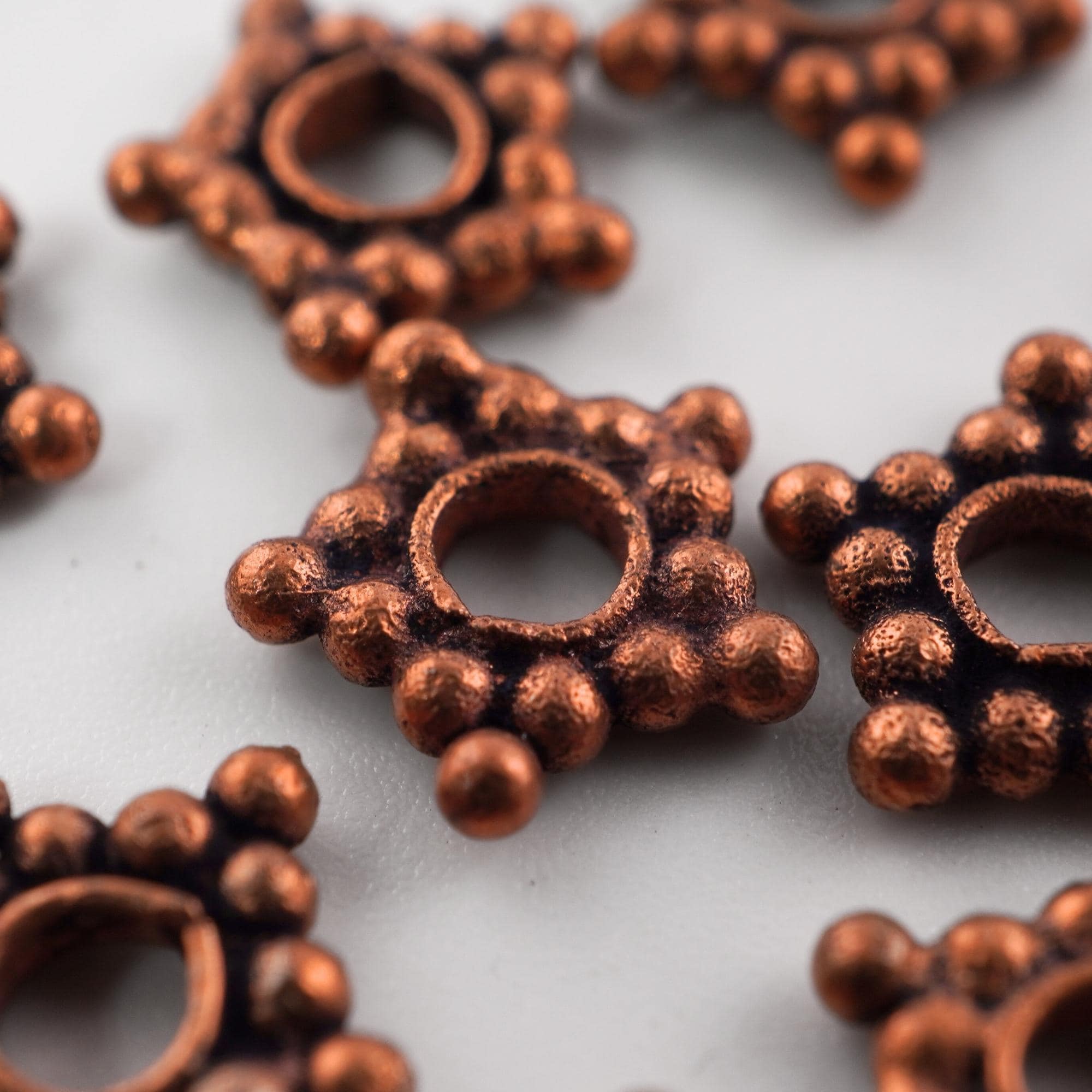 Rustic boho copper beads for crafts