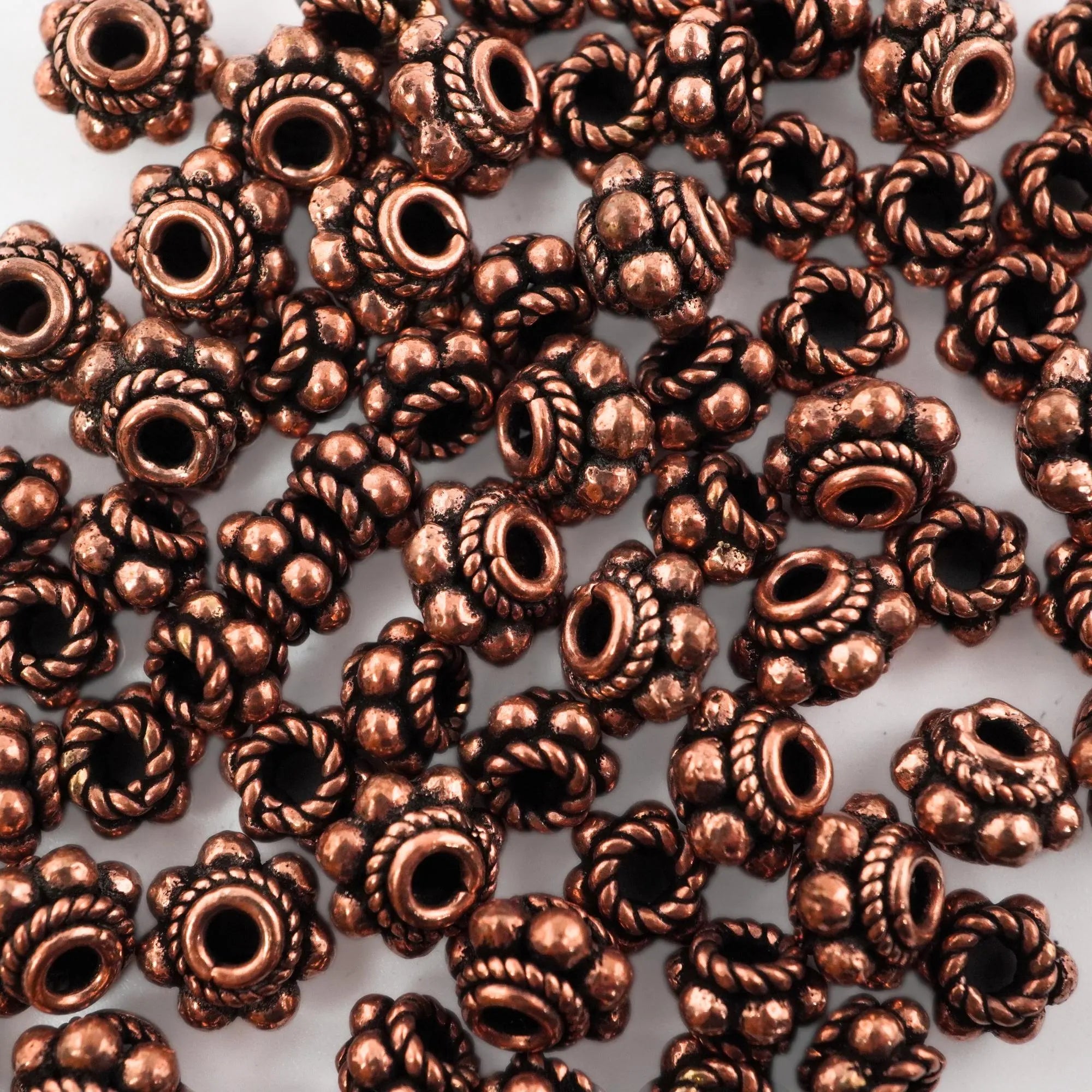 Rustic jewelry making copper beads