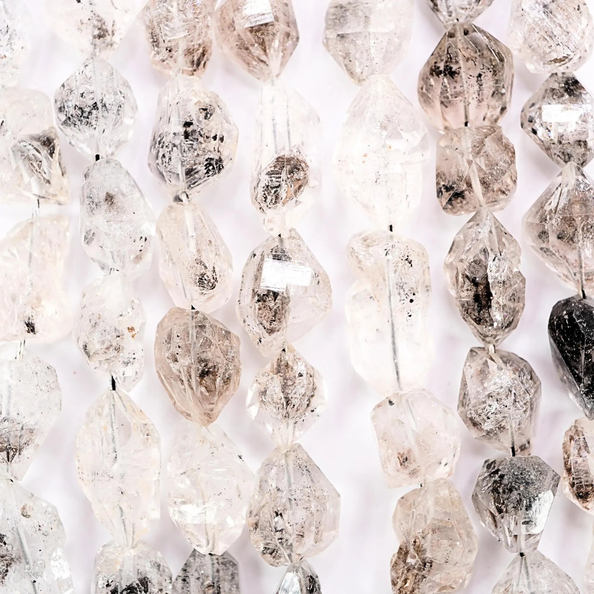 Rutilated Quartz Faceted Nugget Shape Gemstone Strand Beads