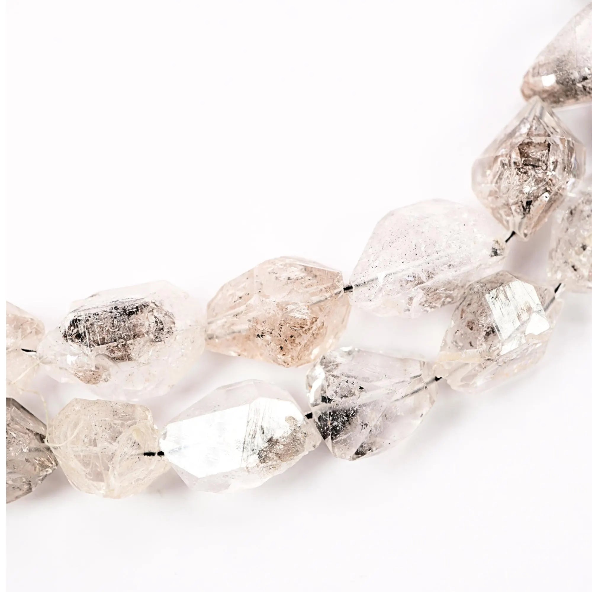 Rutilated Quartz Faceted Nugget Shape Gemstone Strand Beads