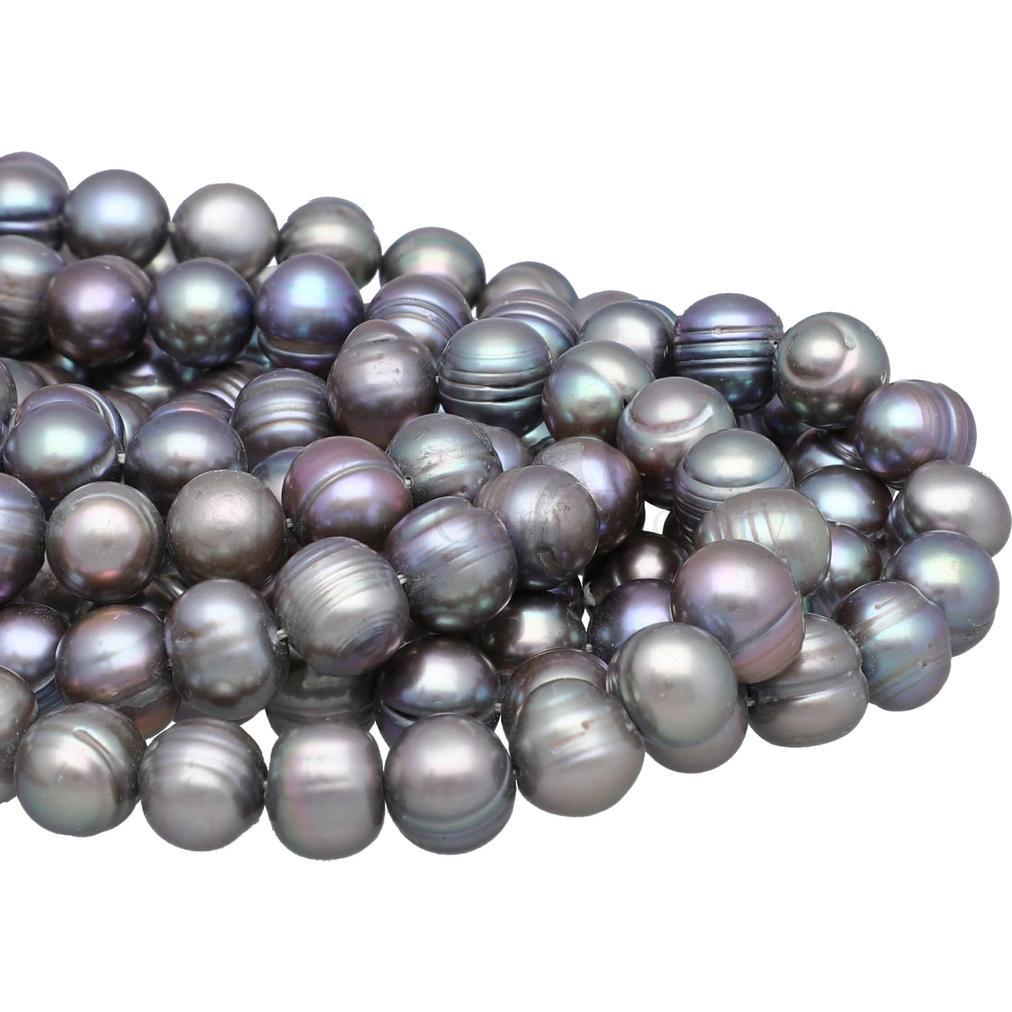Silver Gray Peacock Potato Pearl