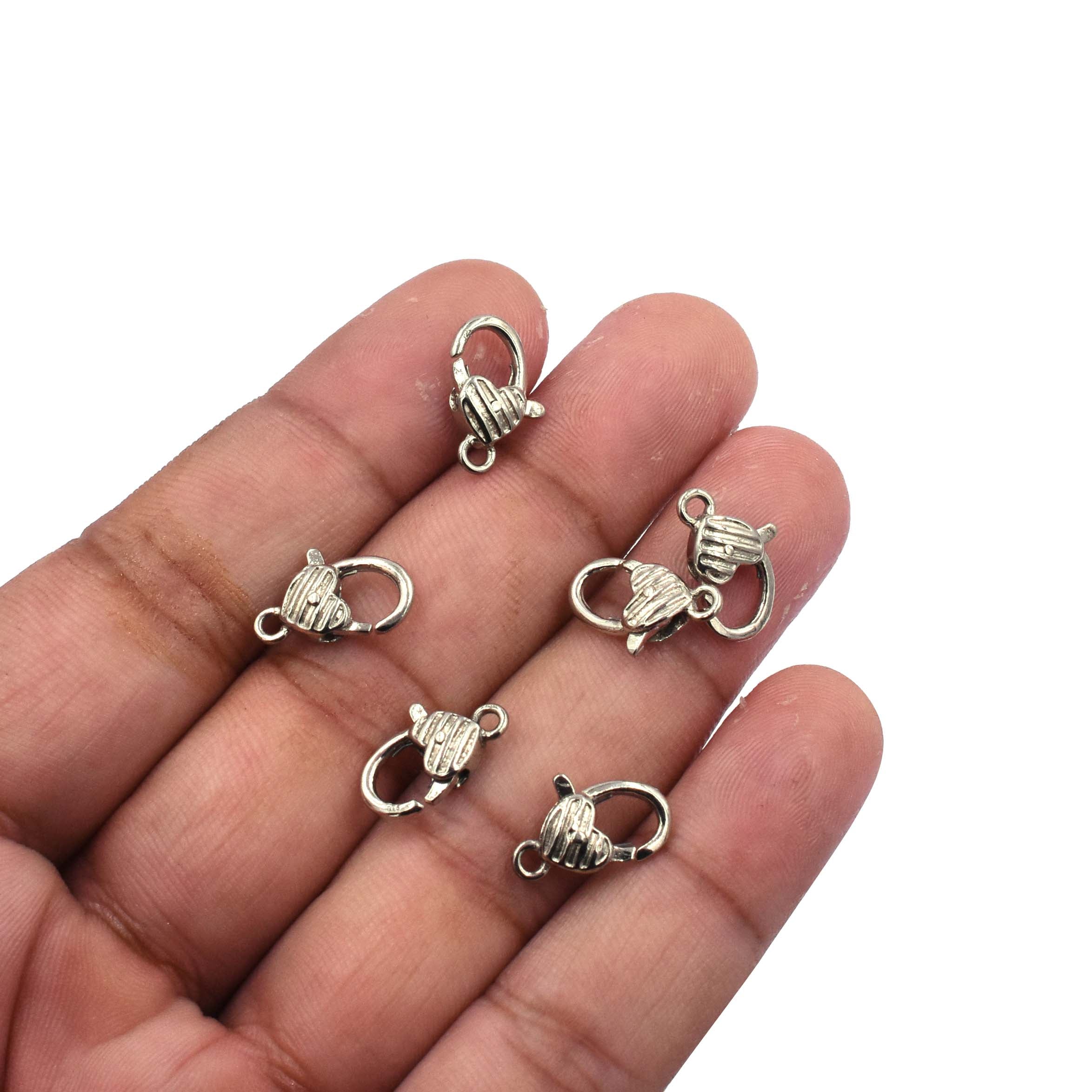 Silver heart clasp for jewelry making