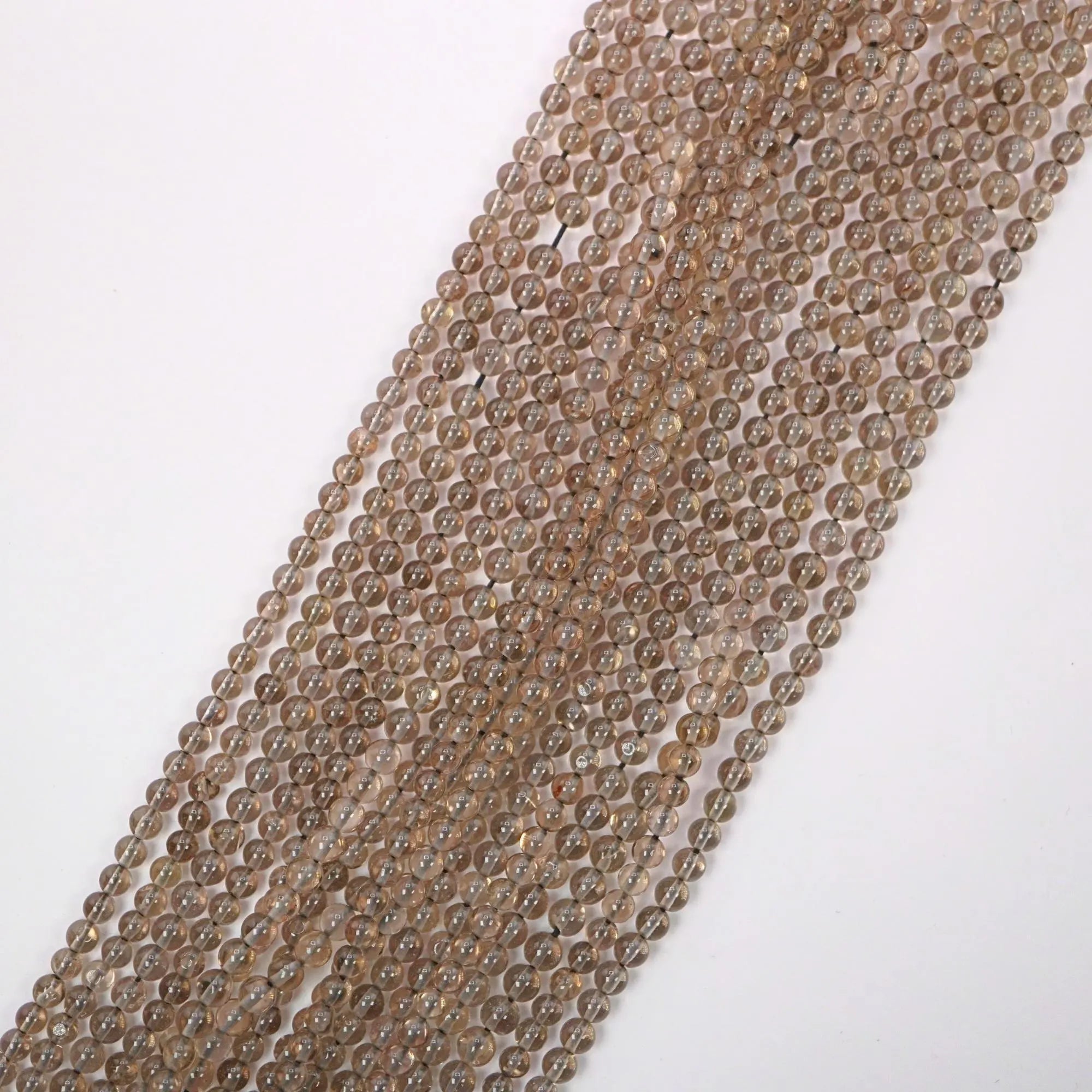 Smokey Quartz Smooth Round Shape Gemstone Strand Beads