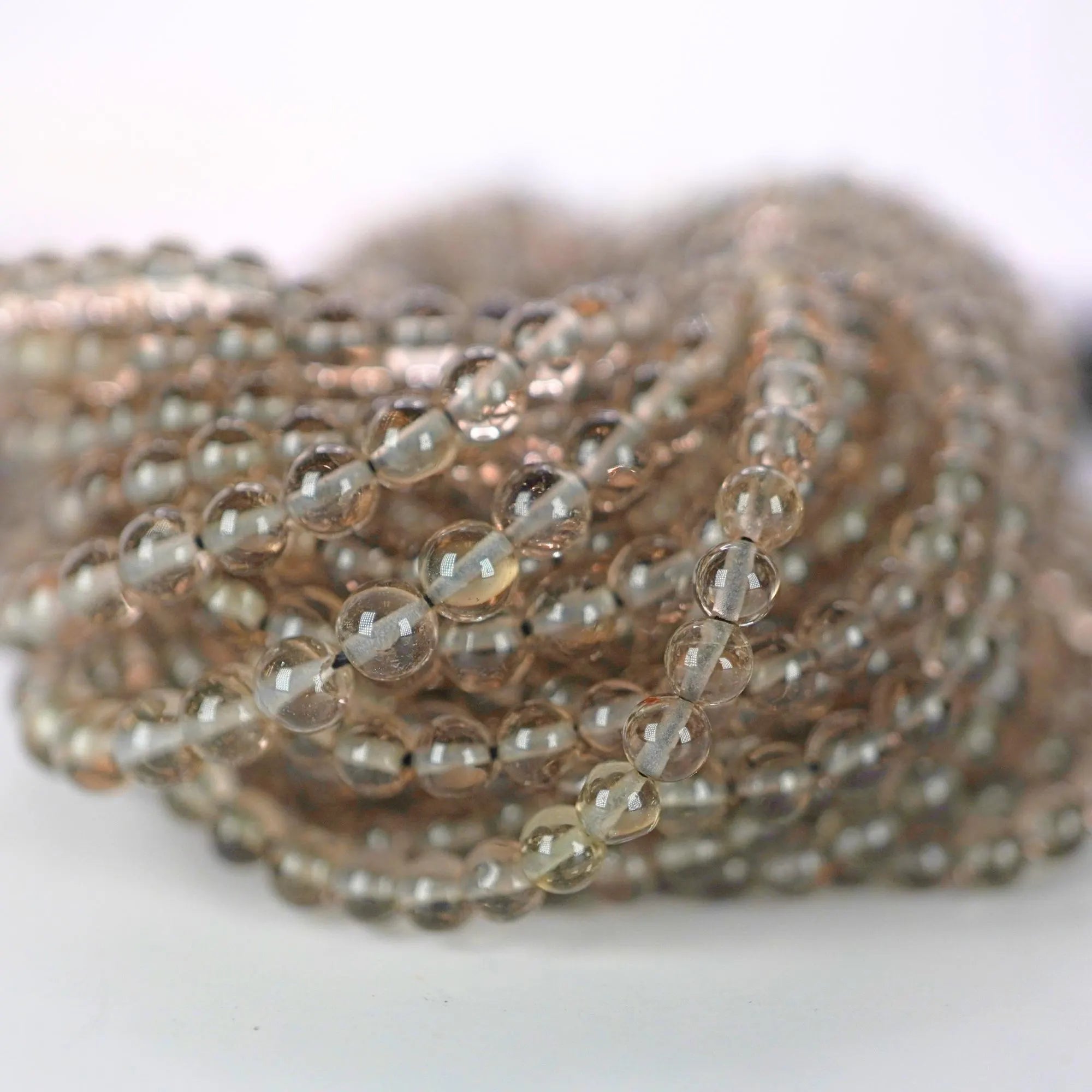 Smokey Quartz Smooth Round Shape Gemstone Strand Beads