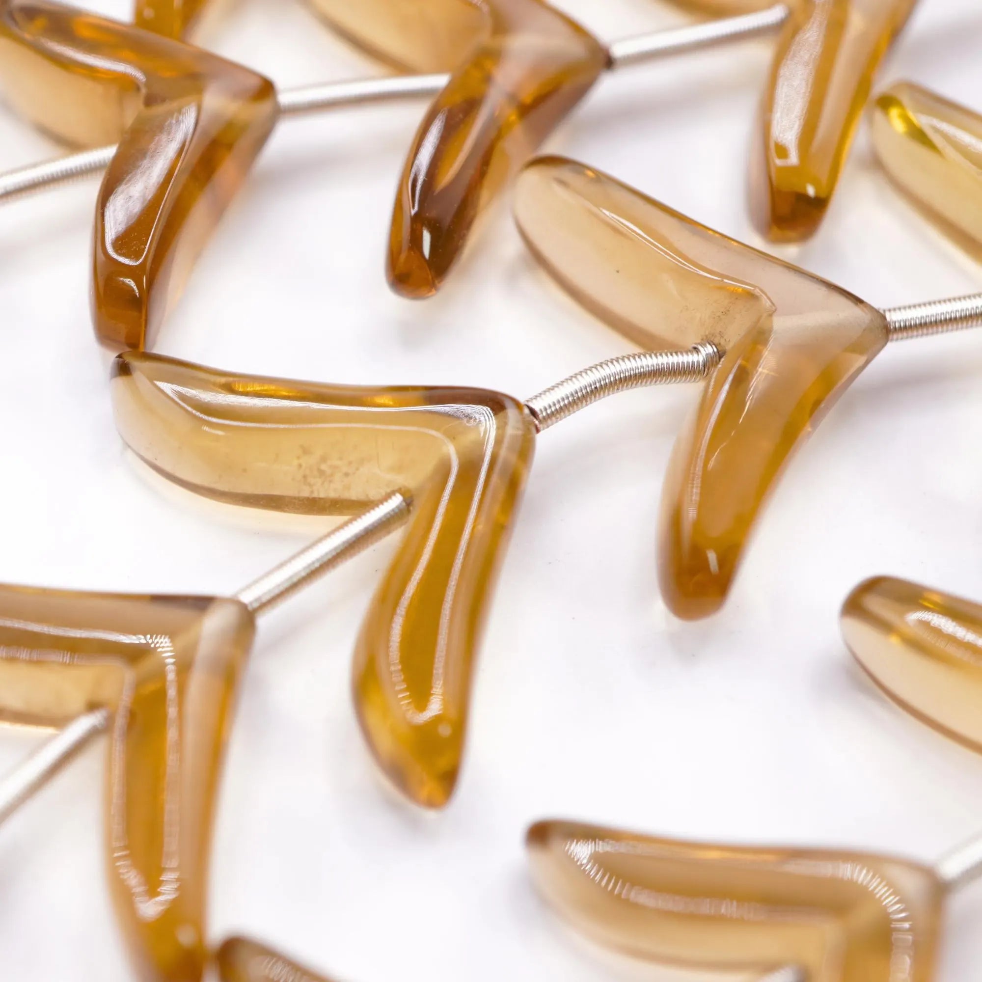 Smokey Quartz Smooth Wings Shape Gemstone Strand Beads