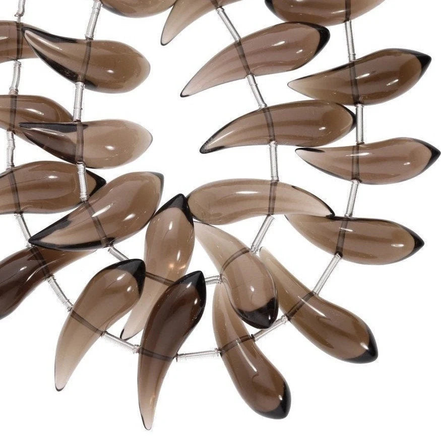 Smoky Quartz Horn Shape Gemstone Strand Beads
