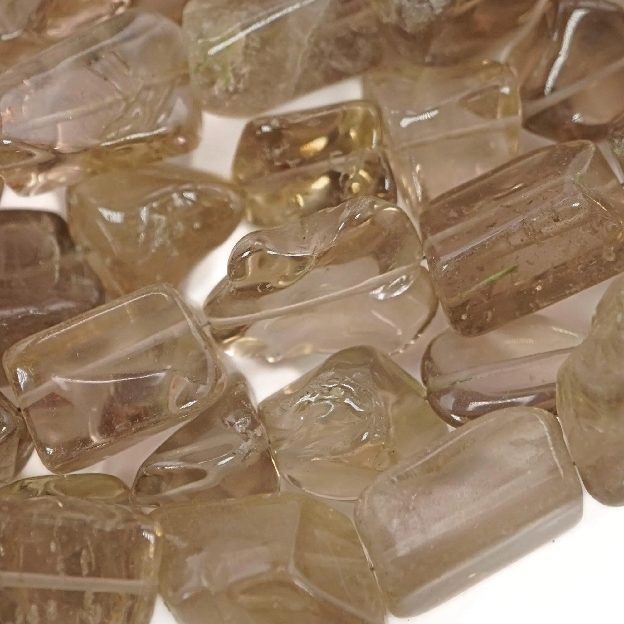 Smoky Quartz Smooth Pebble Nugget Gemstone Strand Beads