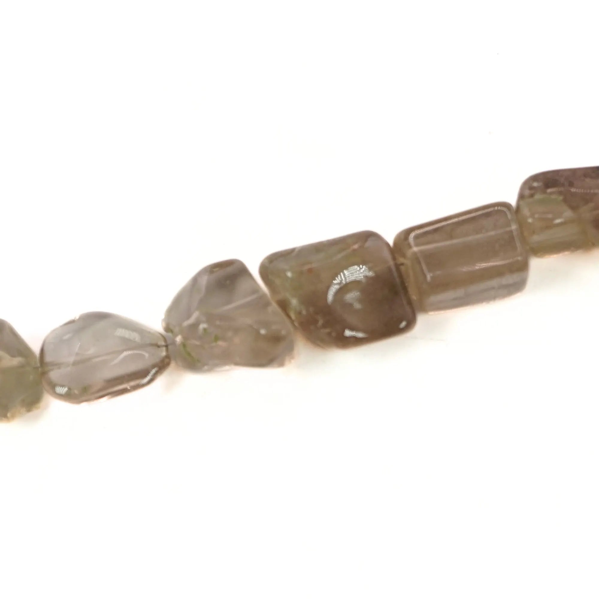 Smoky Quartz Smooth Pebble Nugget Gemstone Strand Beads