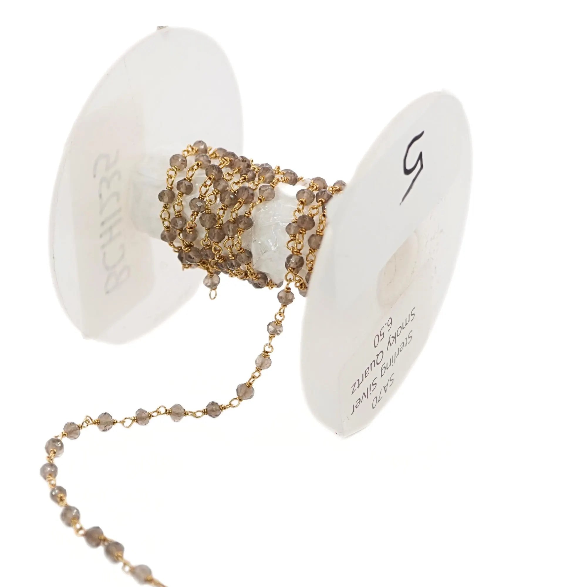 Smoky quartz gemstone beads chain