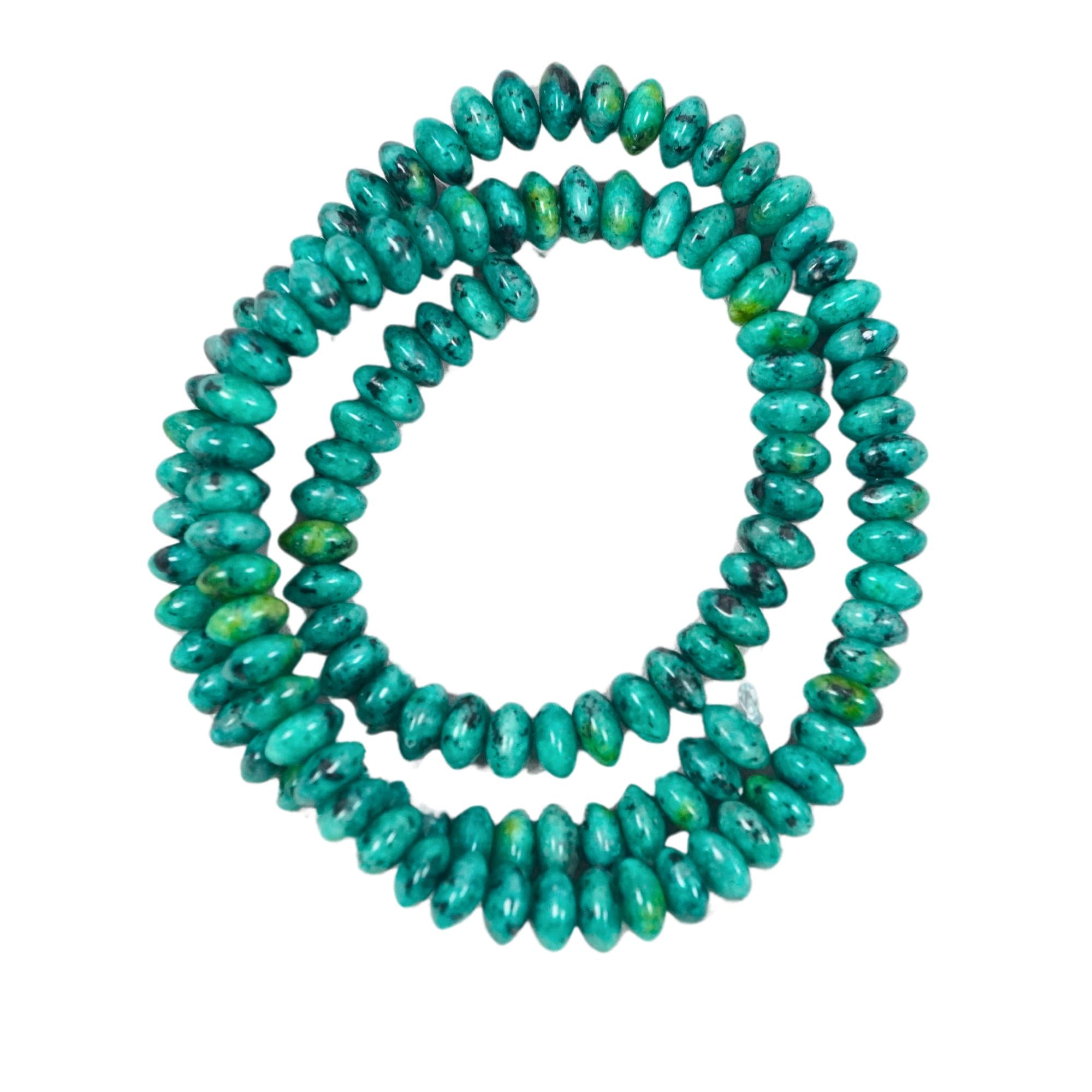 Smooth Button African Turquoise Gemstone Beads