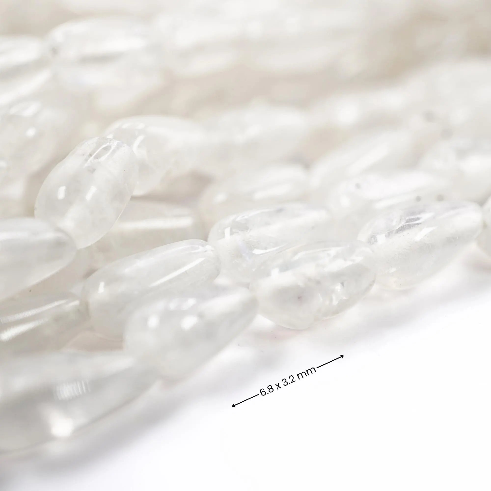 Smooth rainbow moonstone gemstone beads strand