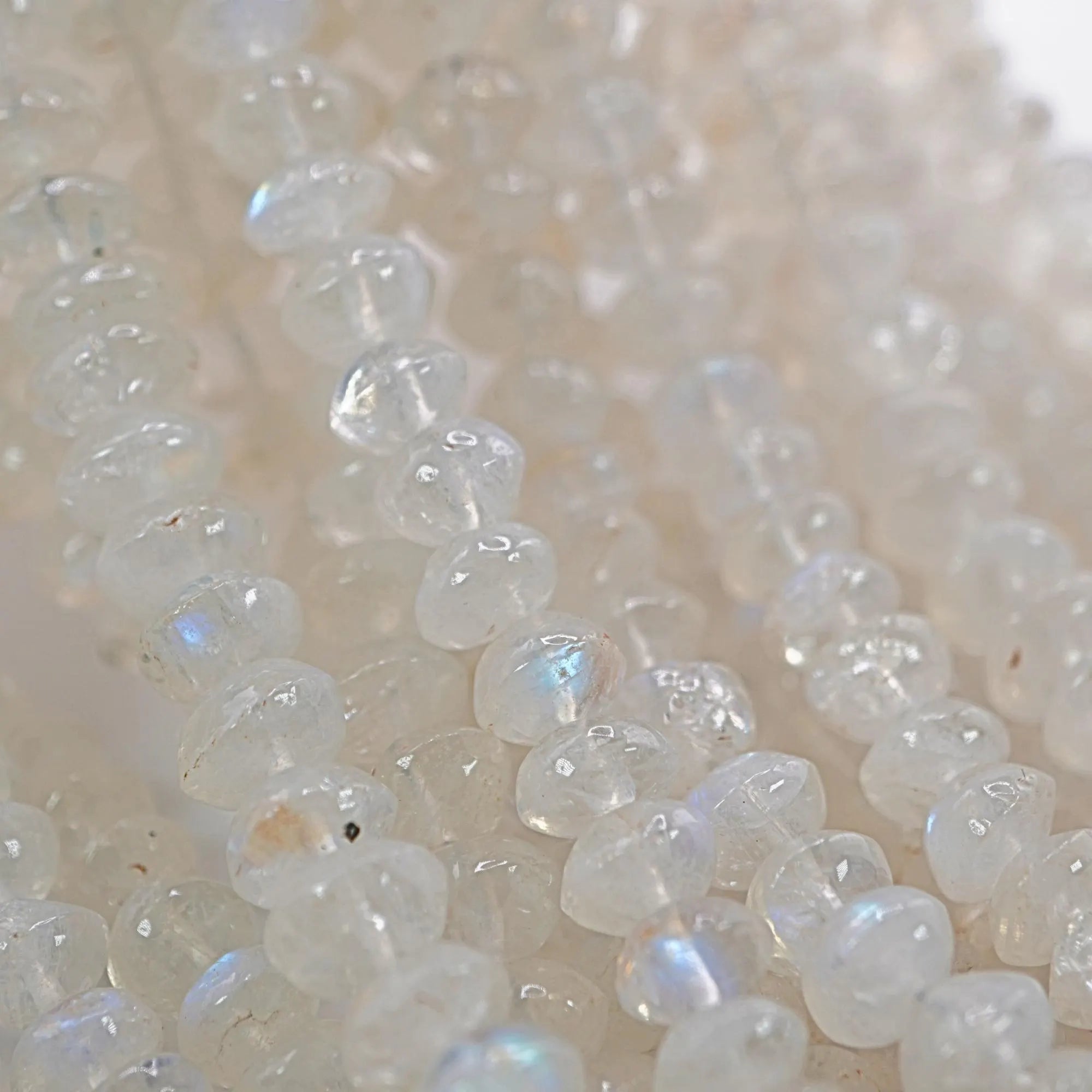 Smooth saucer shape moonstone beads