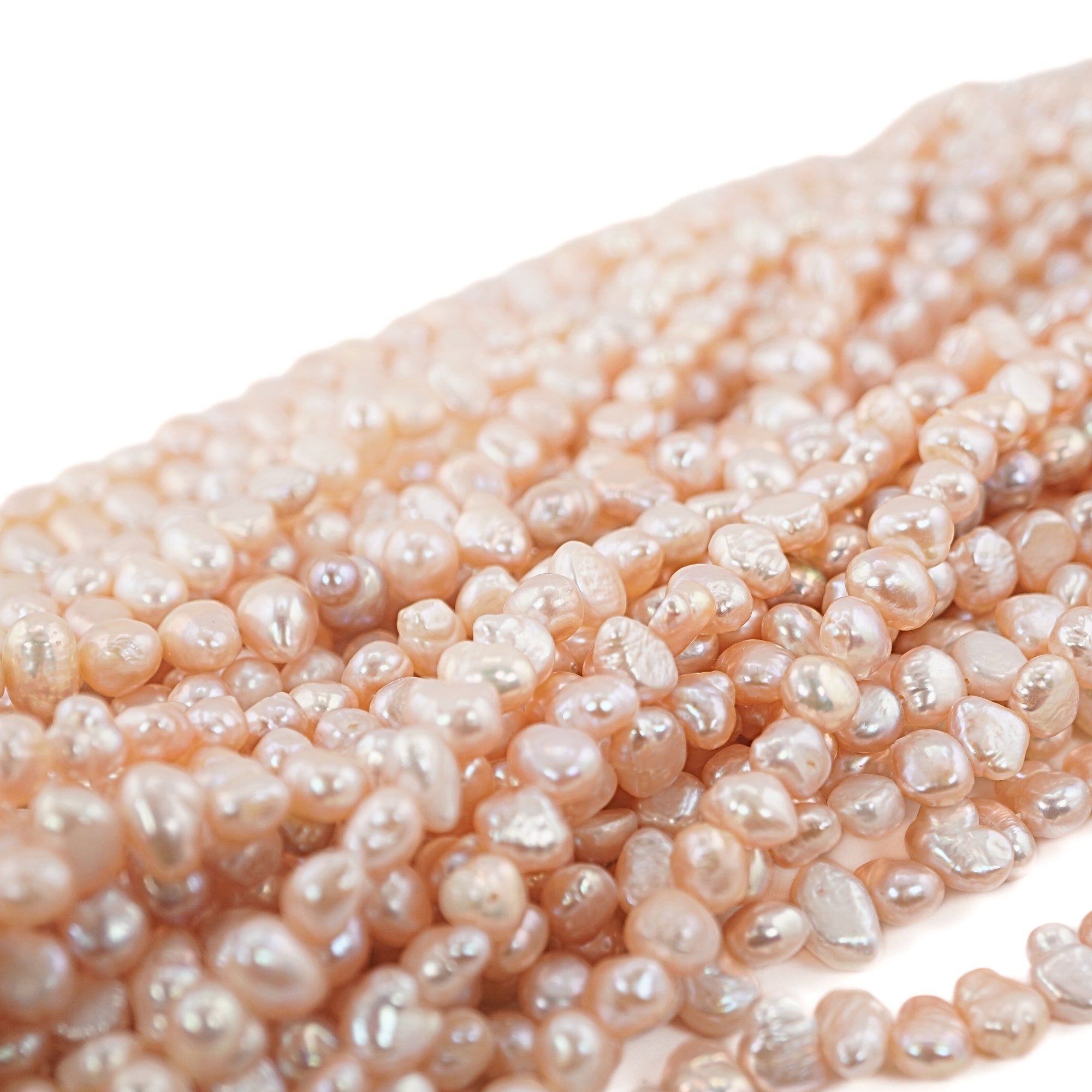 Soft Glow Peach Pearls for Necklace Making