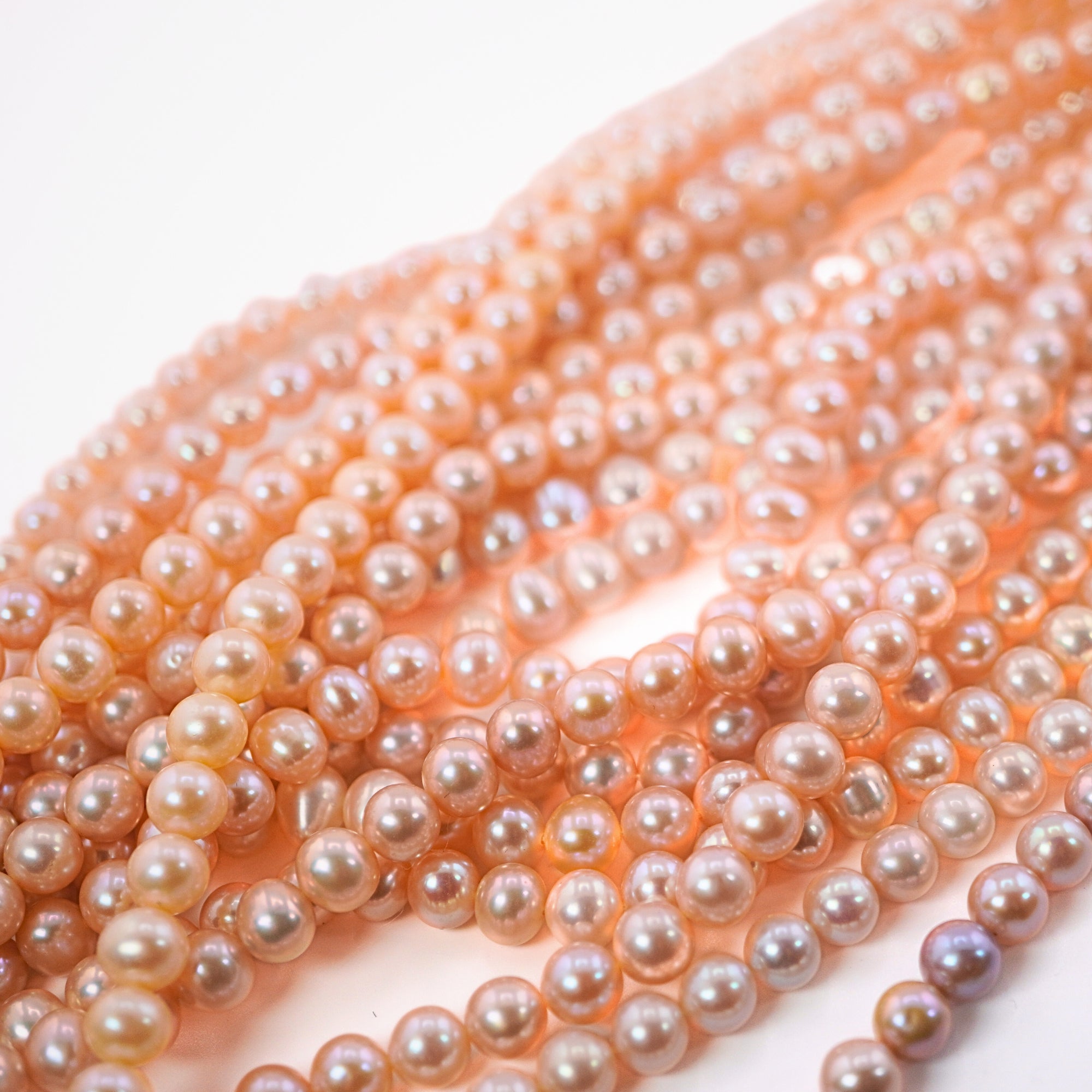 Soft pink beads for necklaces