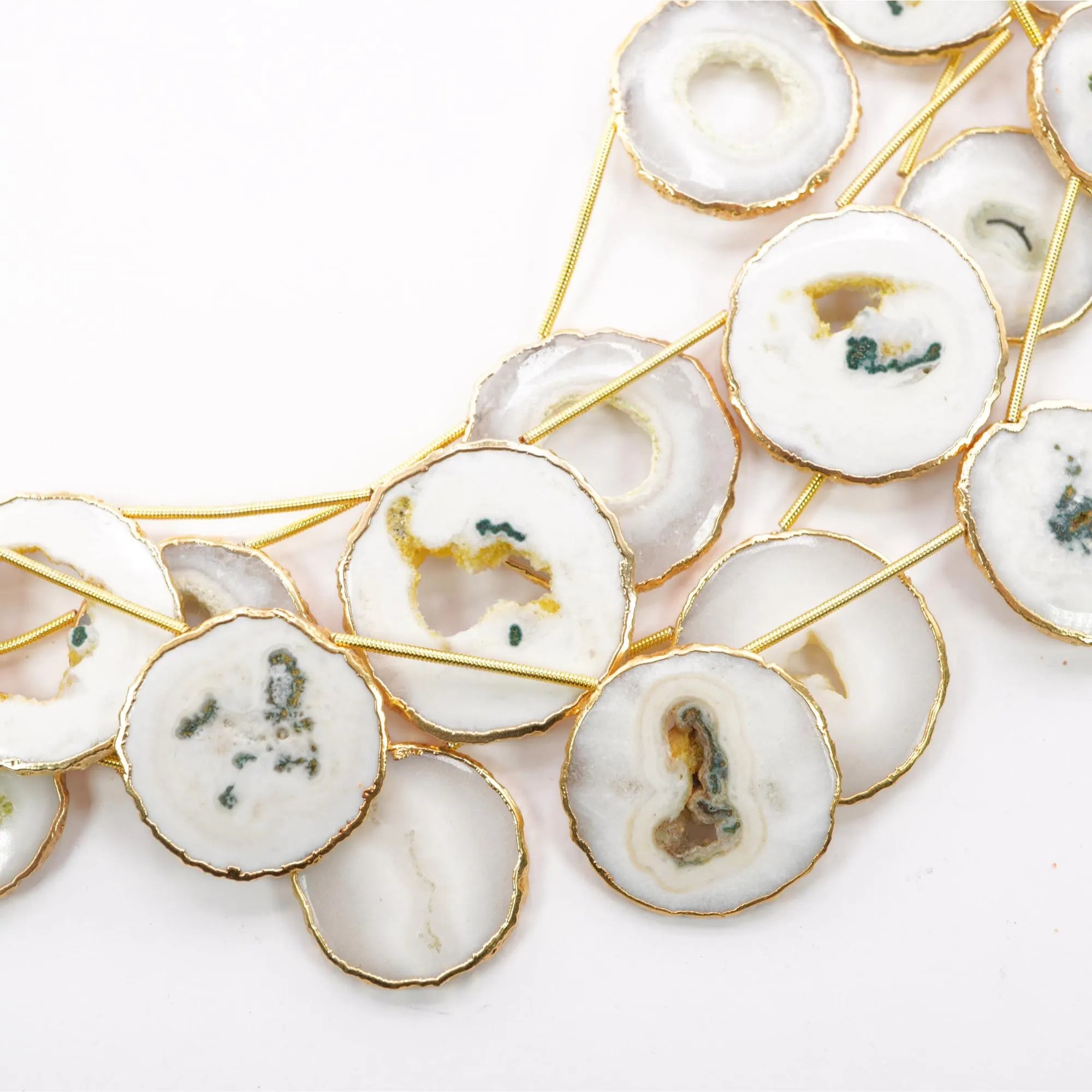 Solar Quartz Electroplated Charm Connector