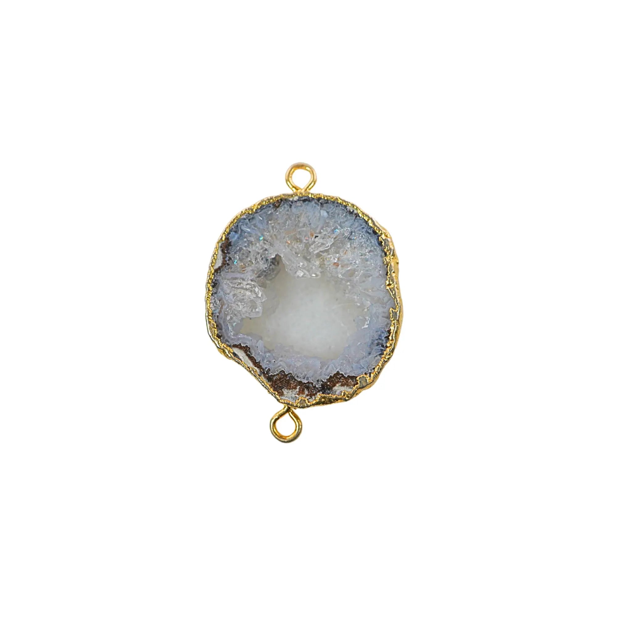 Solar Quartz Charm Connector 30x28mm