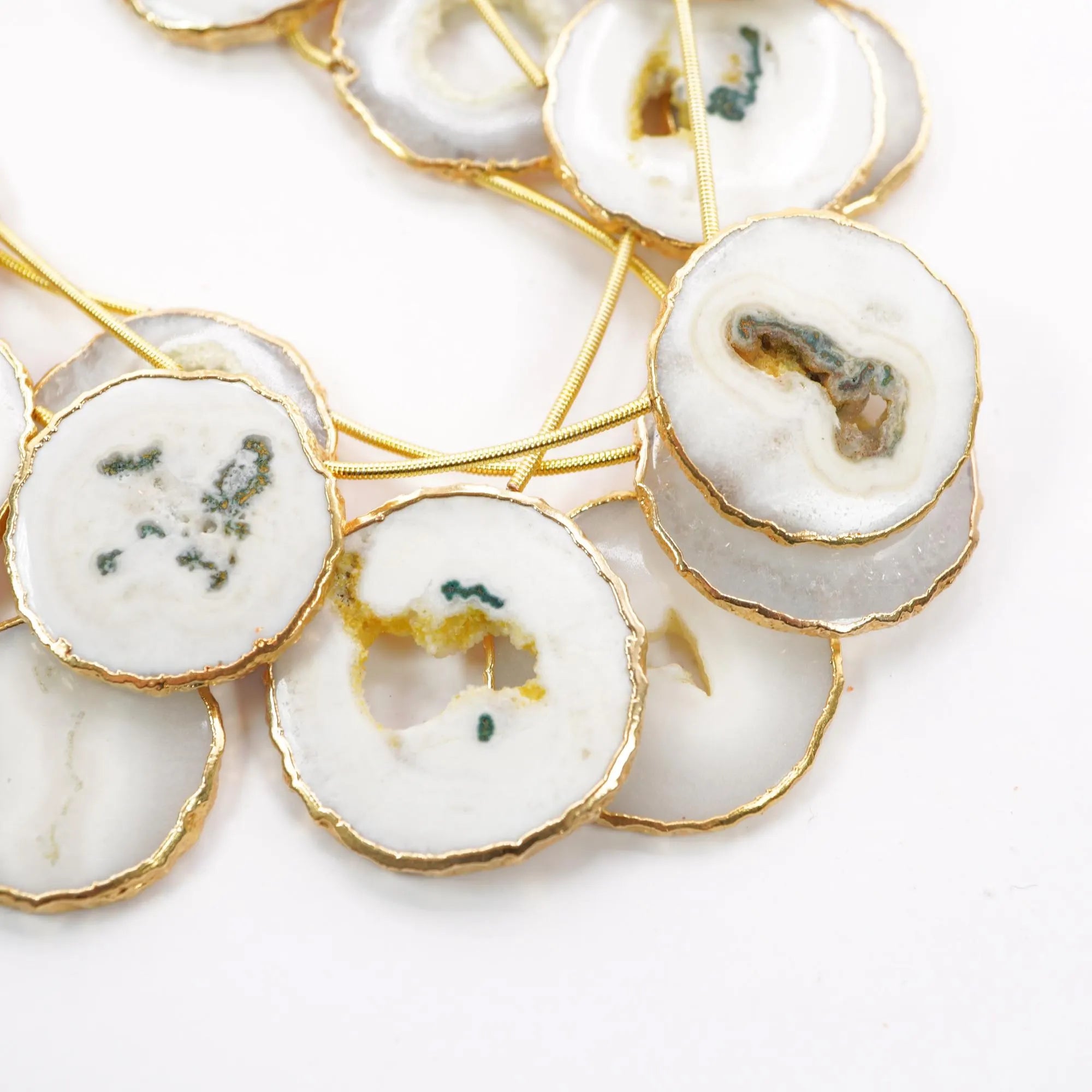 Solar quartz gemstone charm connector