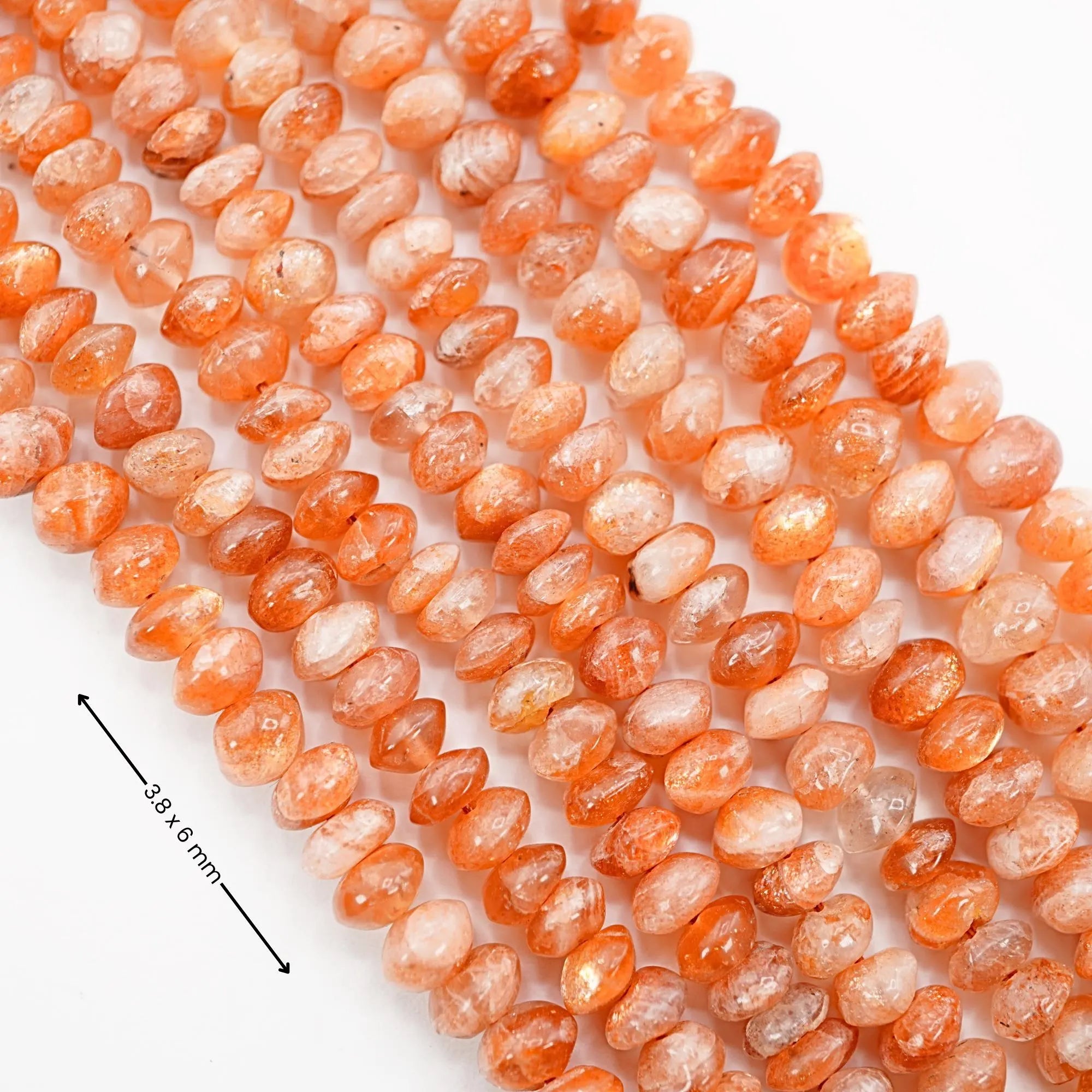 Sparkly Sunstone Smooth Saucer Gemstone Beads