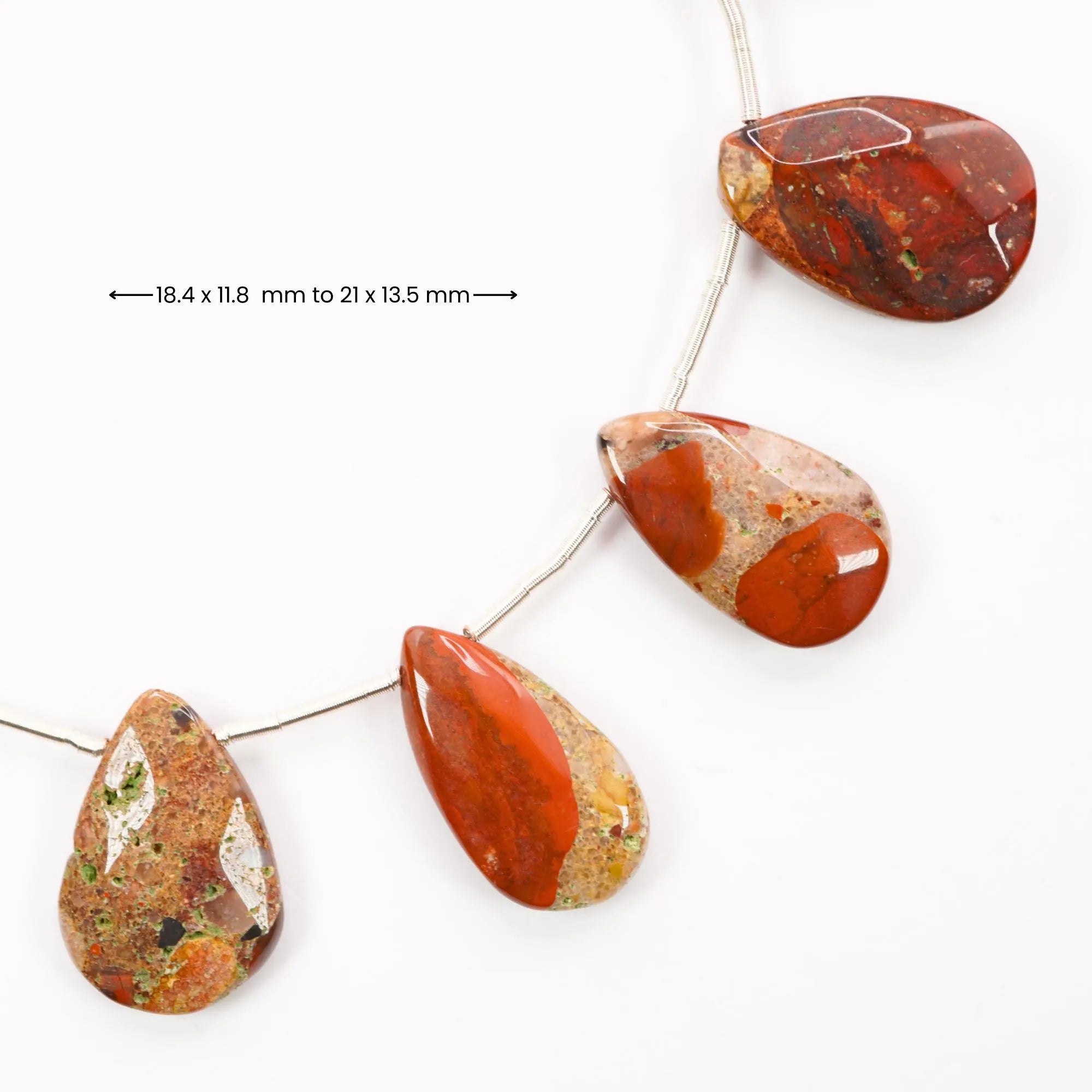 Spotted Chalcedony Faceted Pear Gemstone Strand Beads