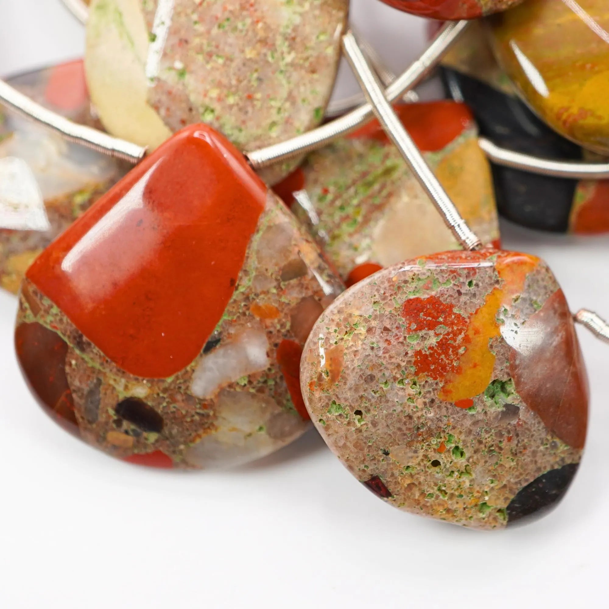 Spotted Chalcedony Smooth Heart Gemstone Strand Beads