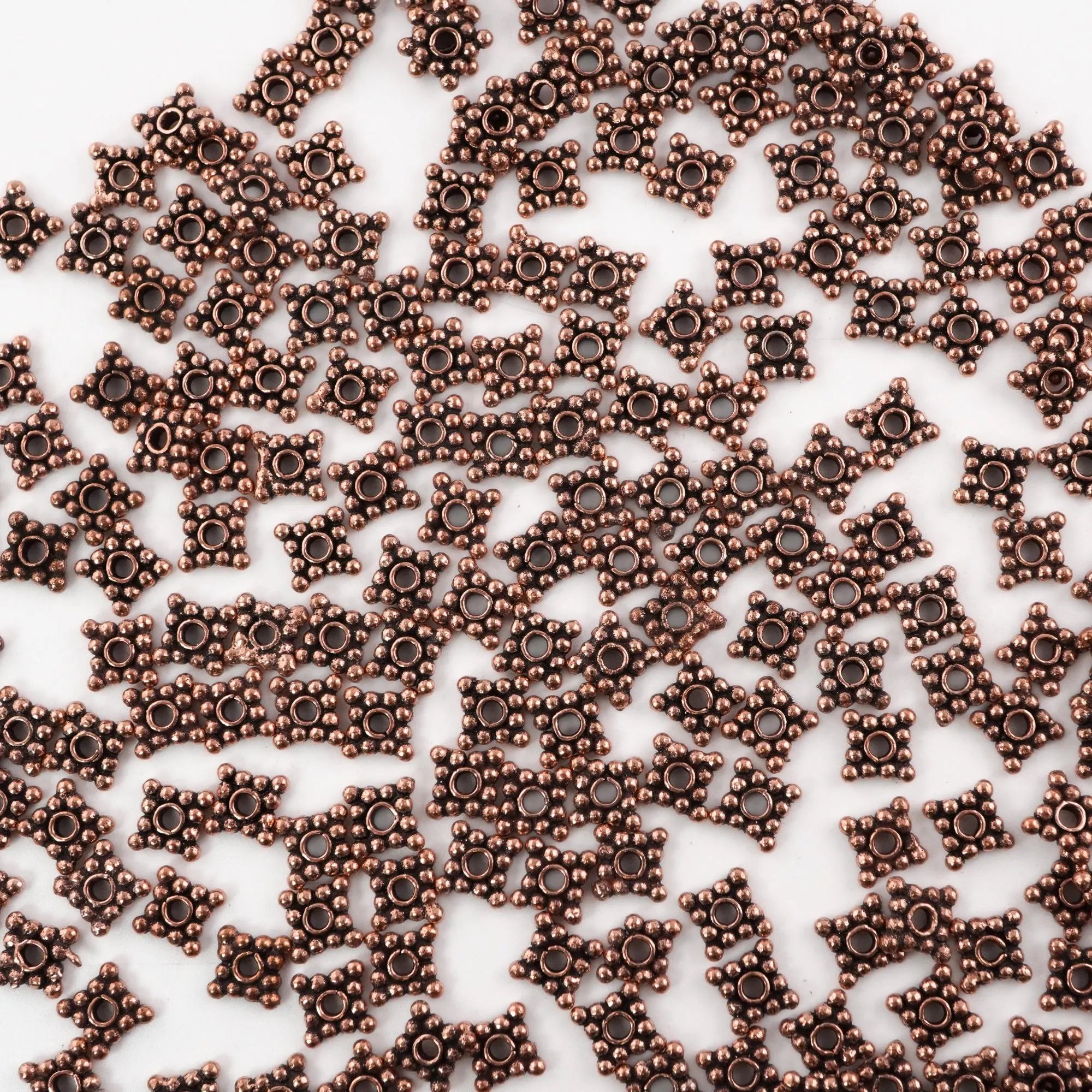 Square daisy spacer beads for crafts