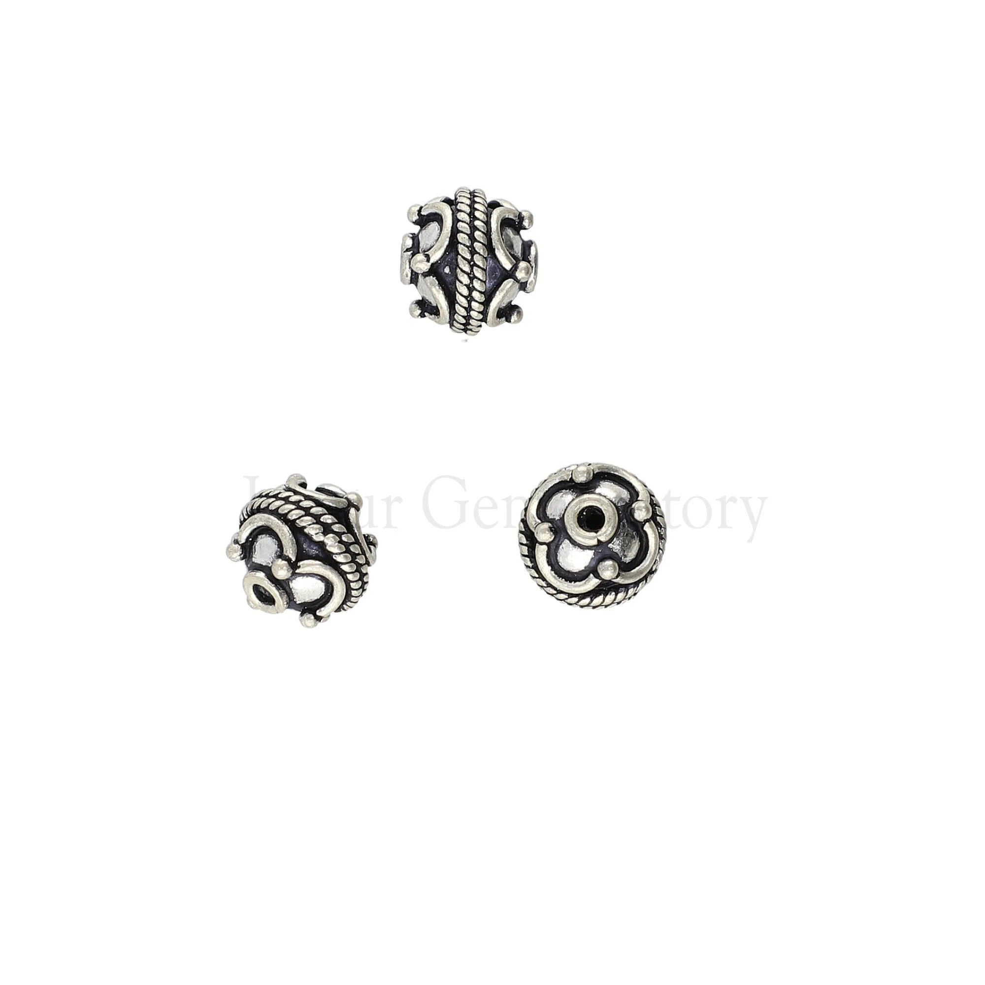 Sterling Silver Double Crown with Granulation Design Beads