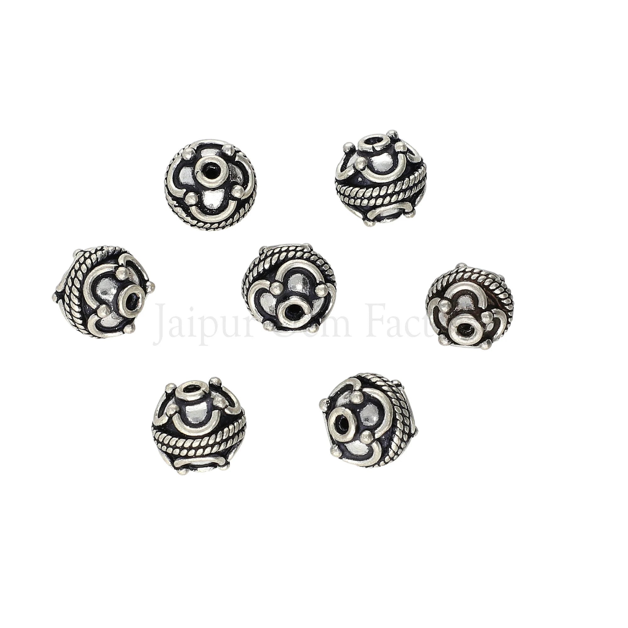 Sterling Silver Double Crown with Granulation Design Beads