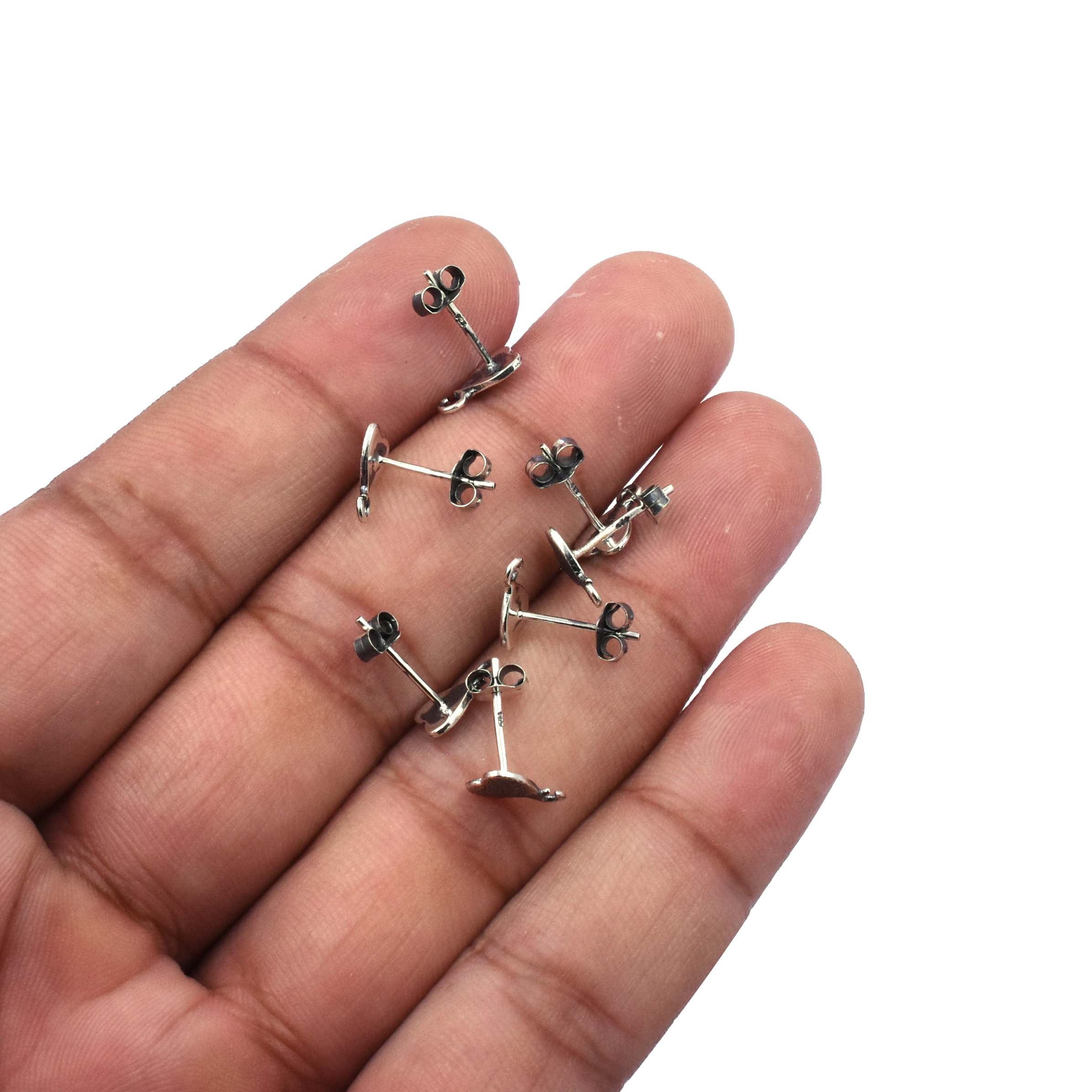 Sterling Silver Earring Findings – Heart Shape Posts