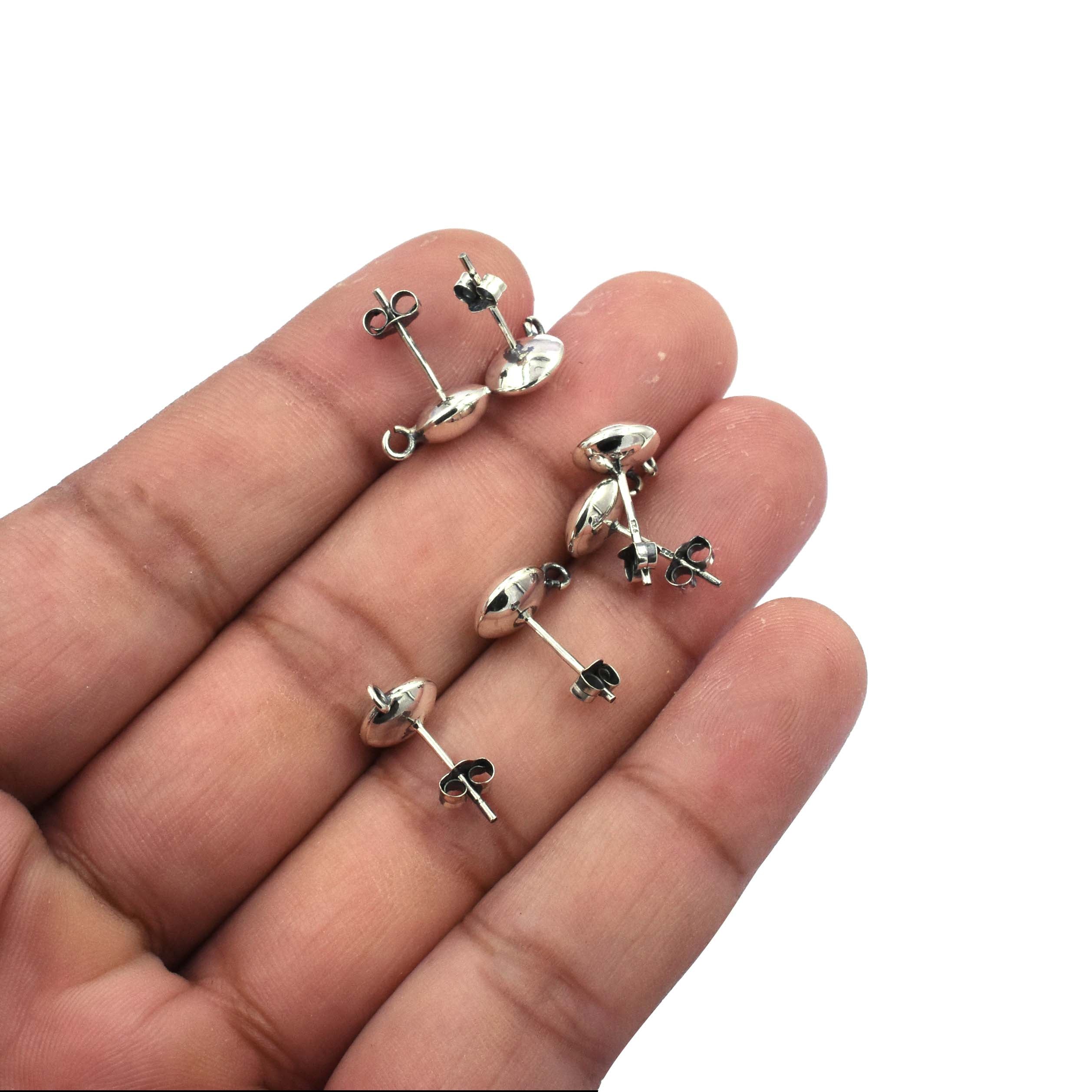 Sterling Silver Earring Supplies – 6mm Posts with Loop