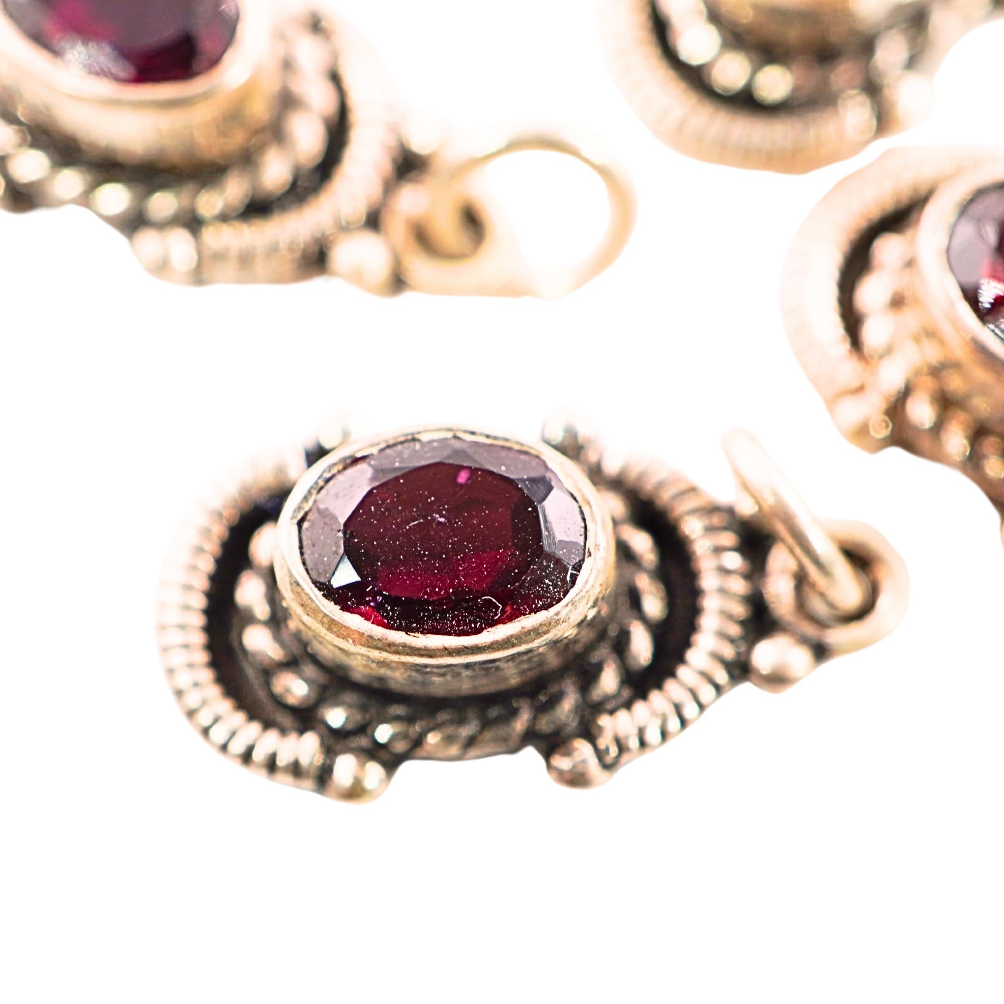 Sterling silver pendant with red garnet