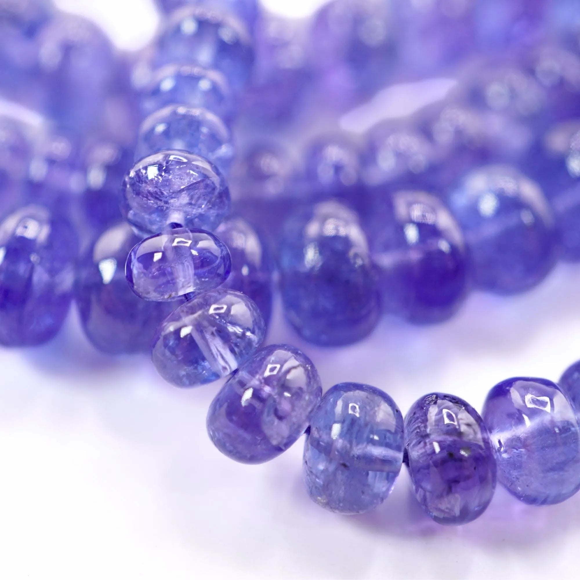 Tanzanite Smooth Rondelle Shape Gemstone Strand Beads