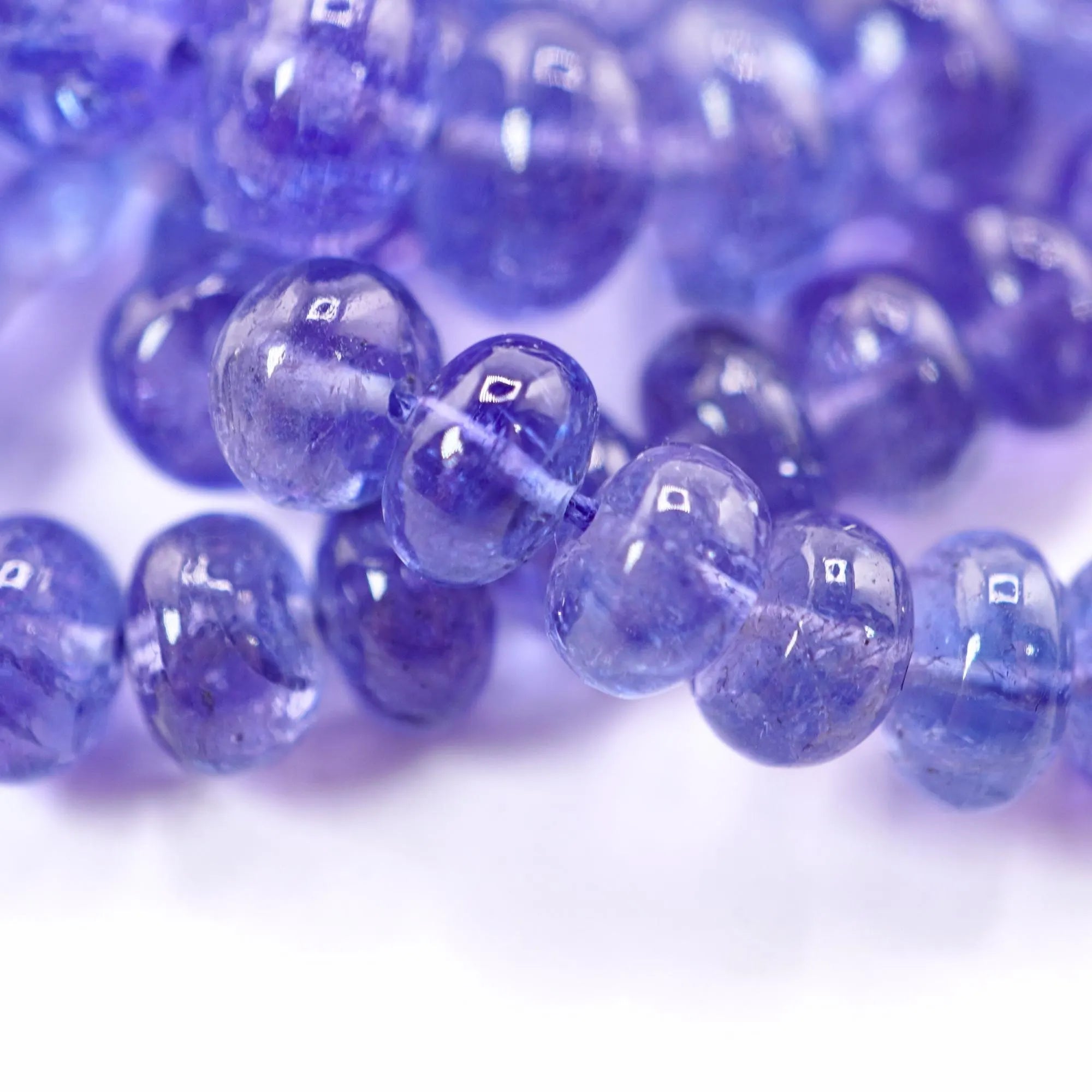 Tanzanite Smooth Rondelle Shape Gemstone Strand Beads