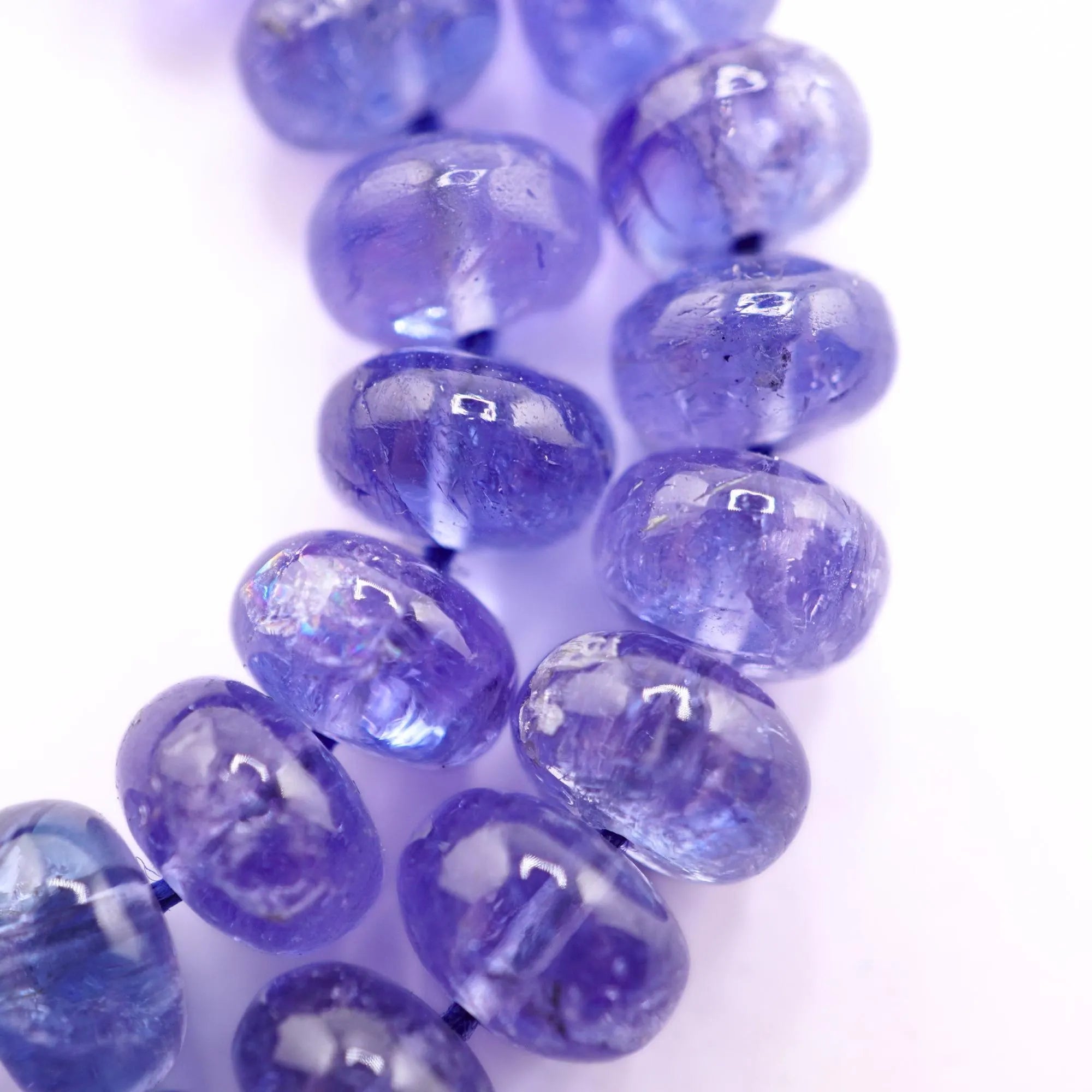Tanzanite Smooth Rondelle Shape Gemstone Strand Beads