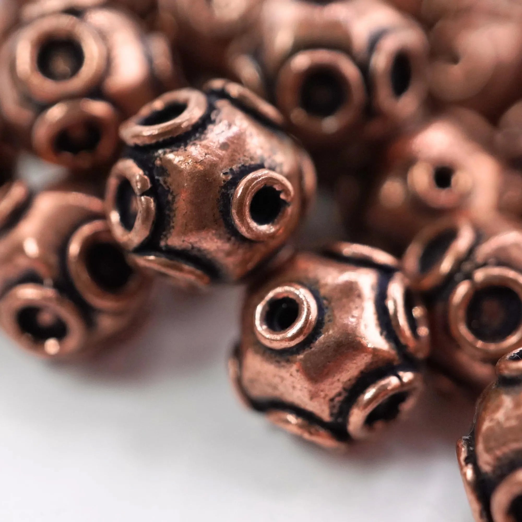 TierraCast copper Bali beads