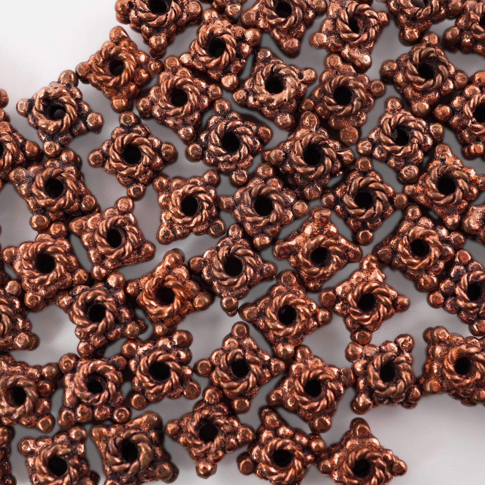Antique Copper Square Shape TierraCast Beads
