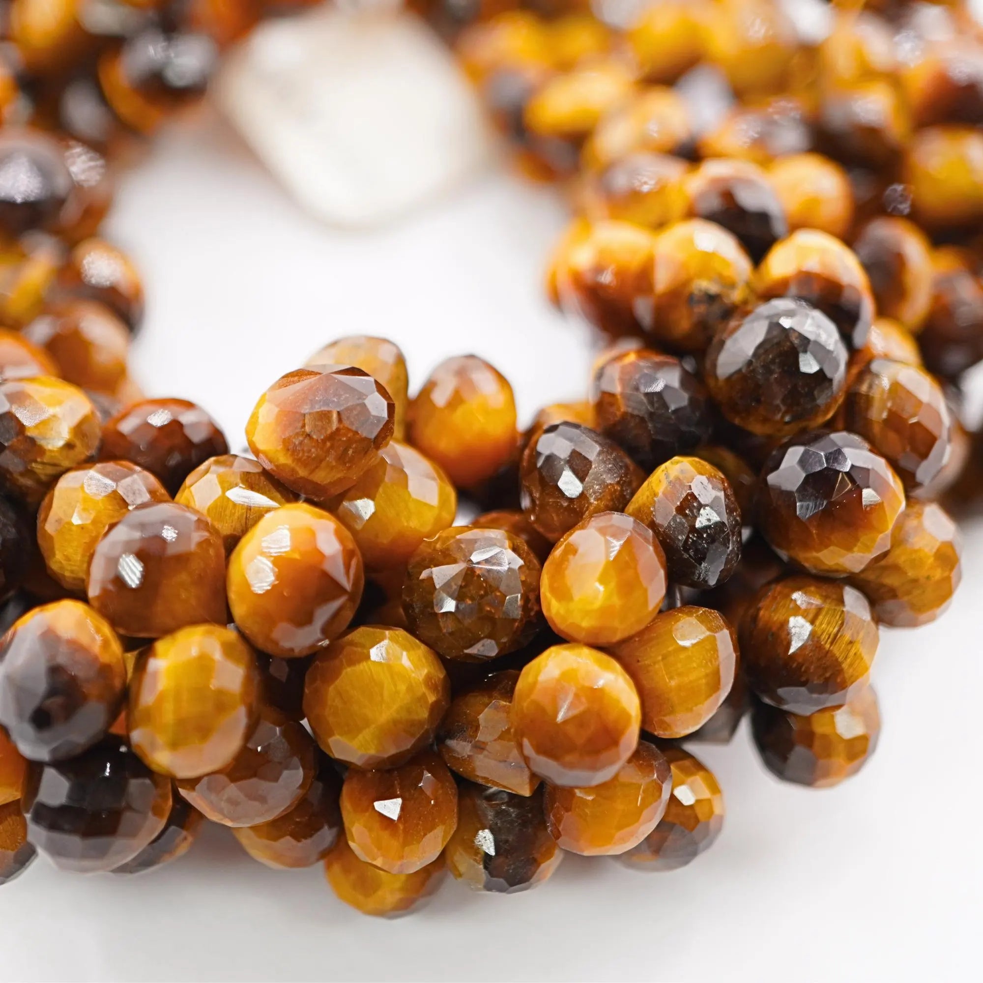 Tiger Eye Faceted Heart Shape Gemstone Strand Beads