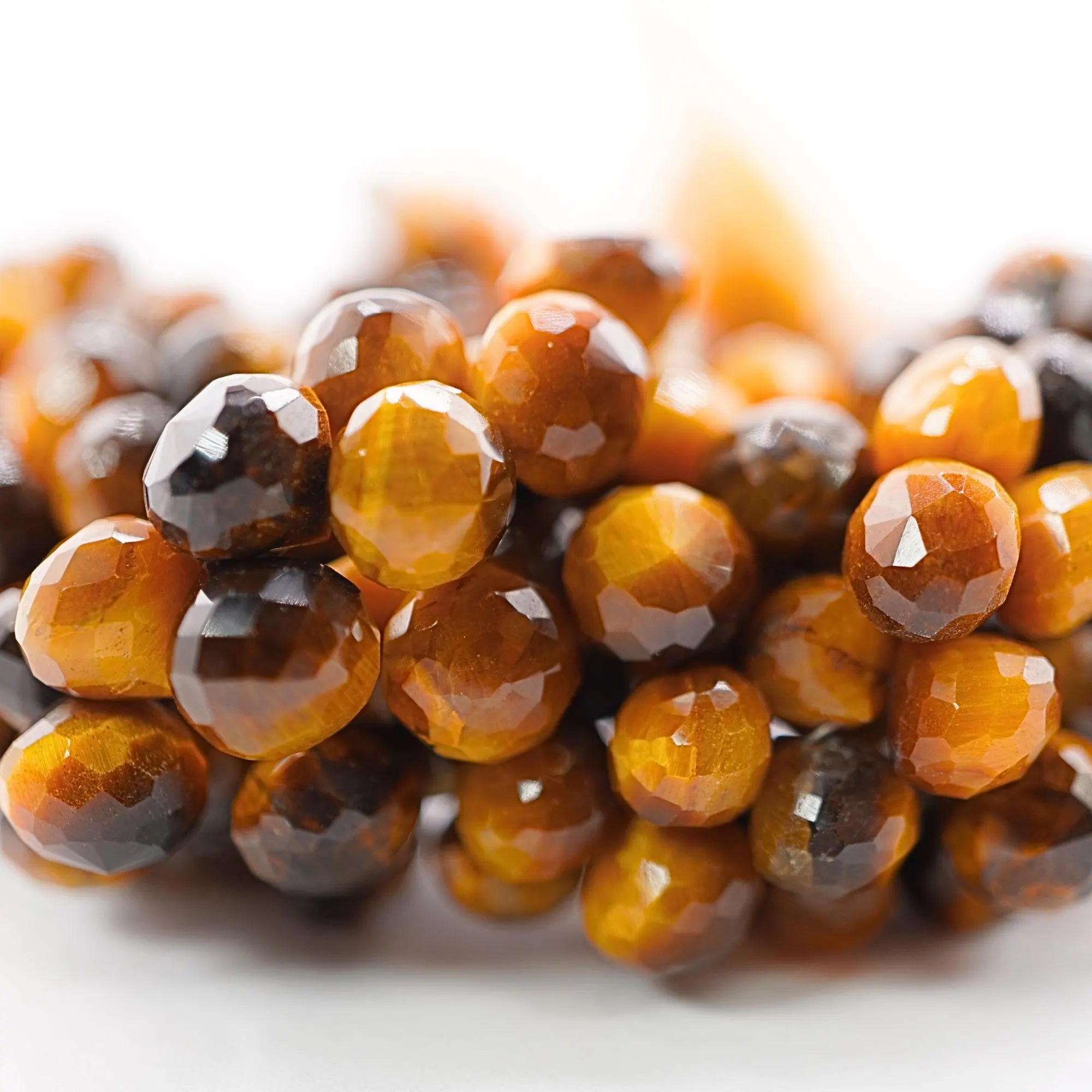 Tiger Eye Faceted Heart Shape Gemstone Strand Beads