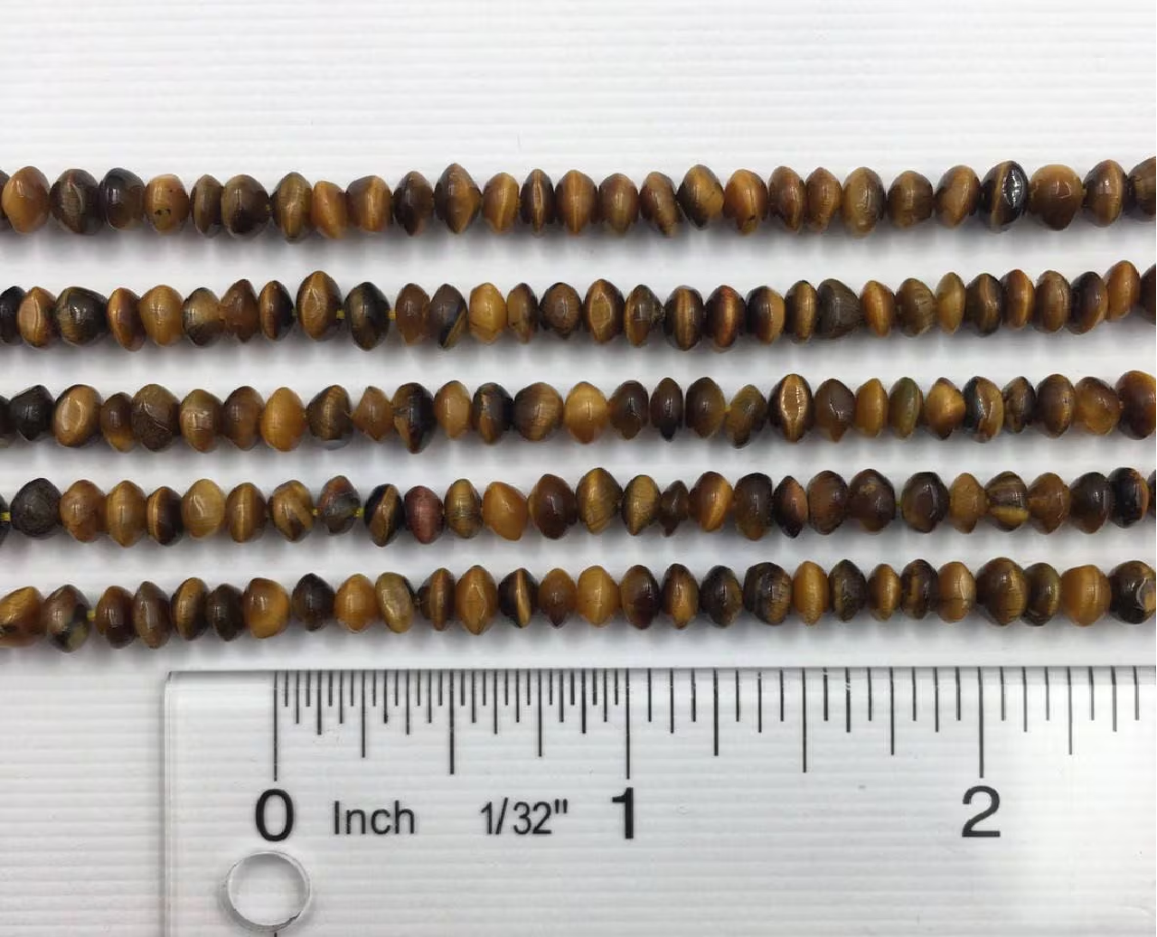 Tiger Eye Smooth Button Shape Strand Beads