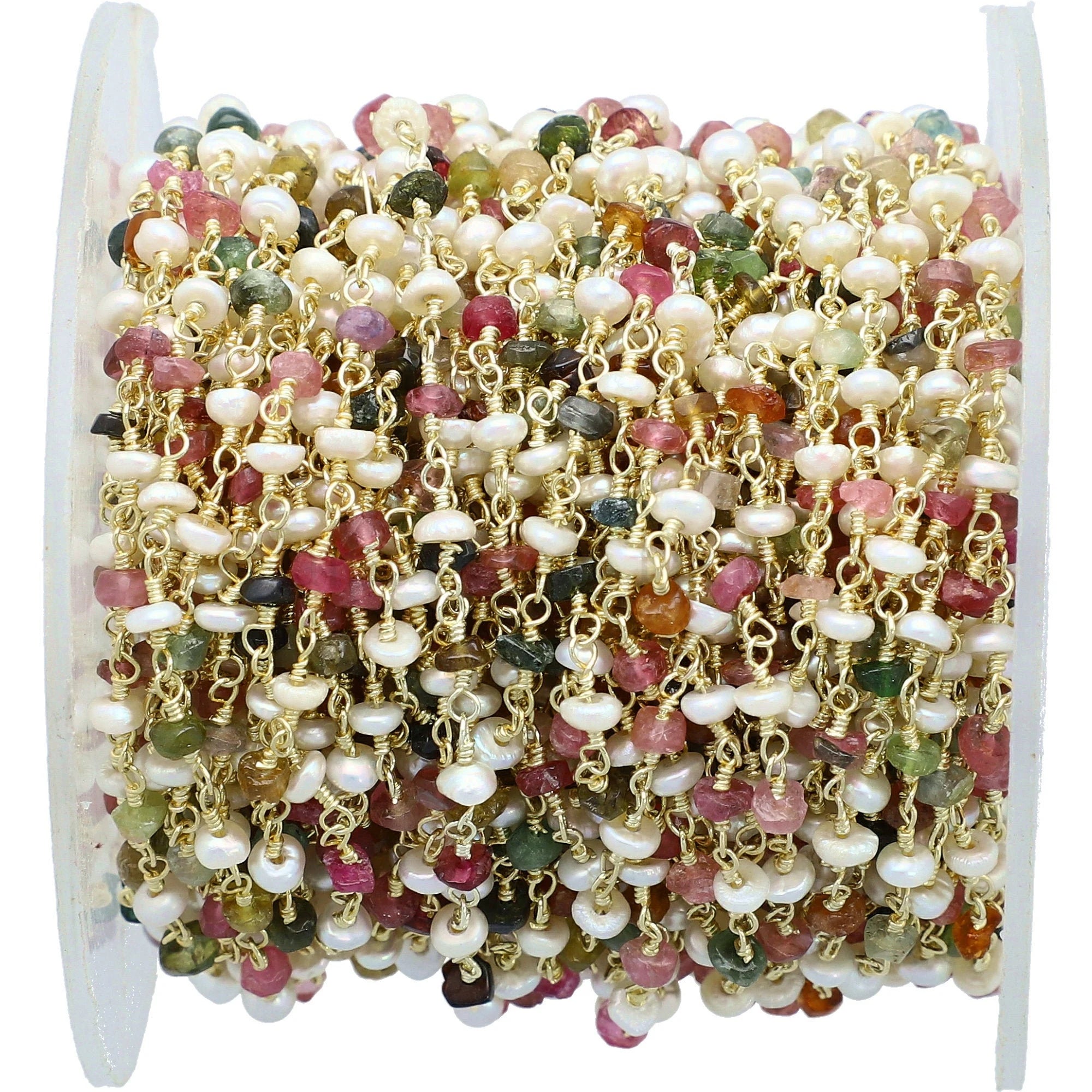 Tourmaline pearl rosary chain sold by foot