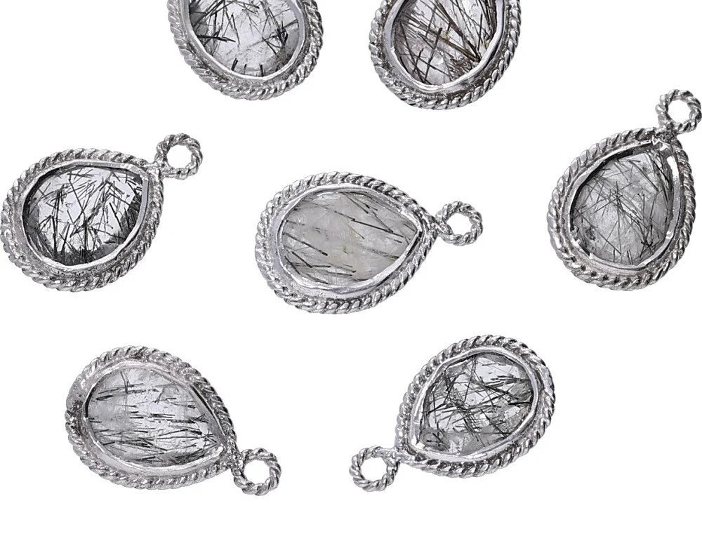 Tourmaline quartz gemstone pendant in sterling silver