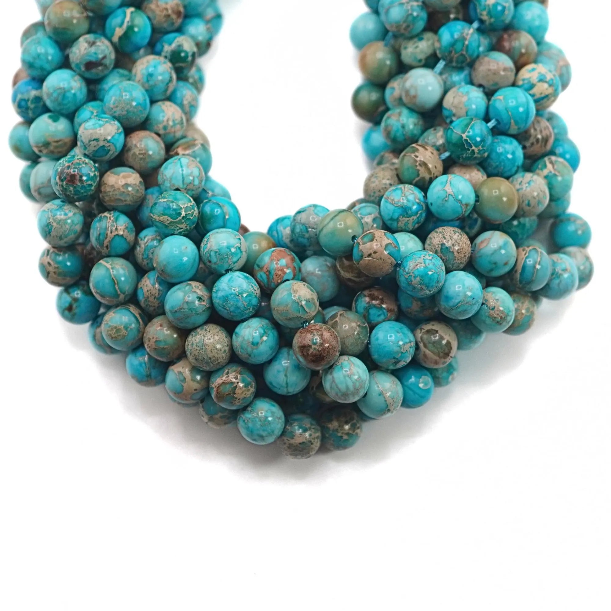 Turquoise Smooth Round Shape Gemstone Beads For Jewelry Making, 6mm, 8mm, 10mm Beads, 15 inches