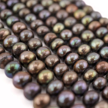 Unique shape pearl beads in peacock tone