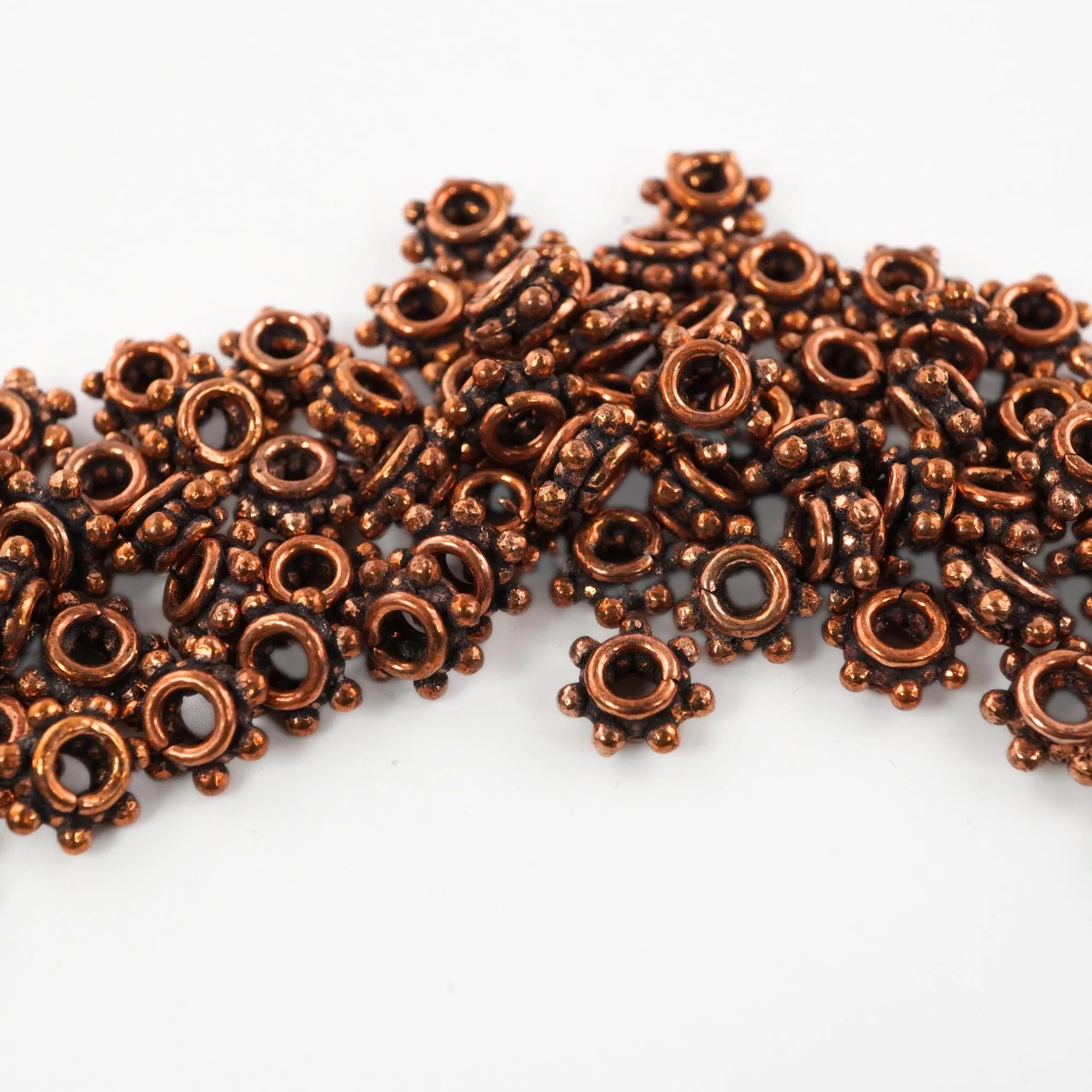 Vintage boho copper beads