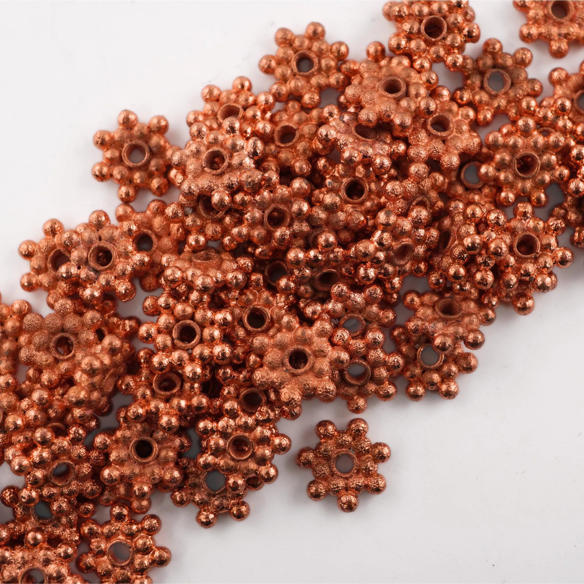 Vintage copper daisy beads