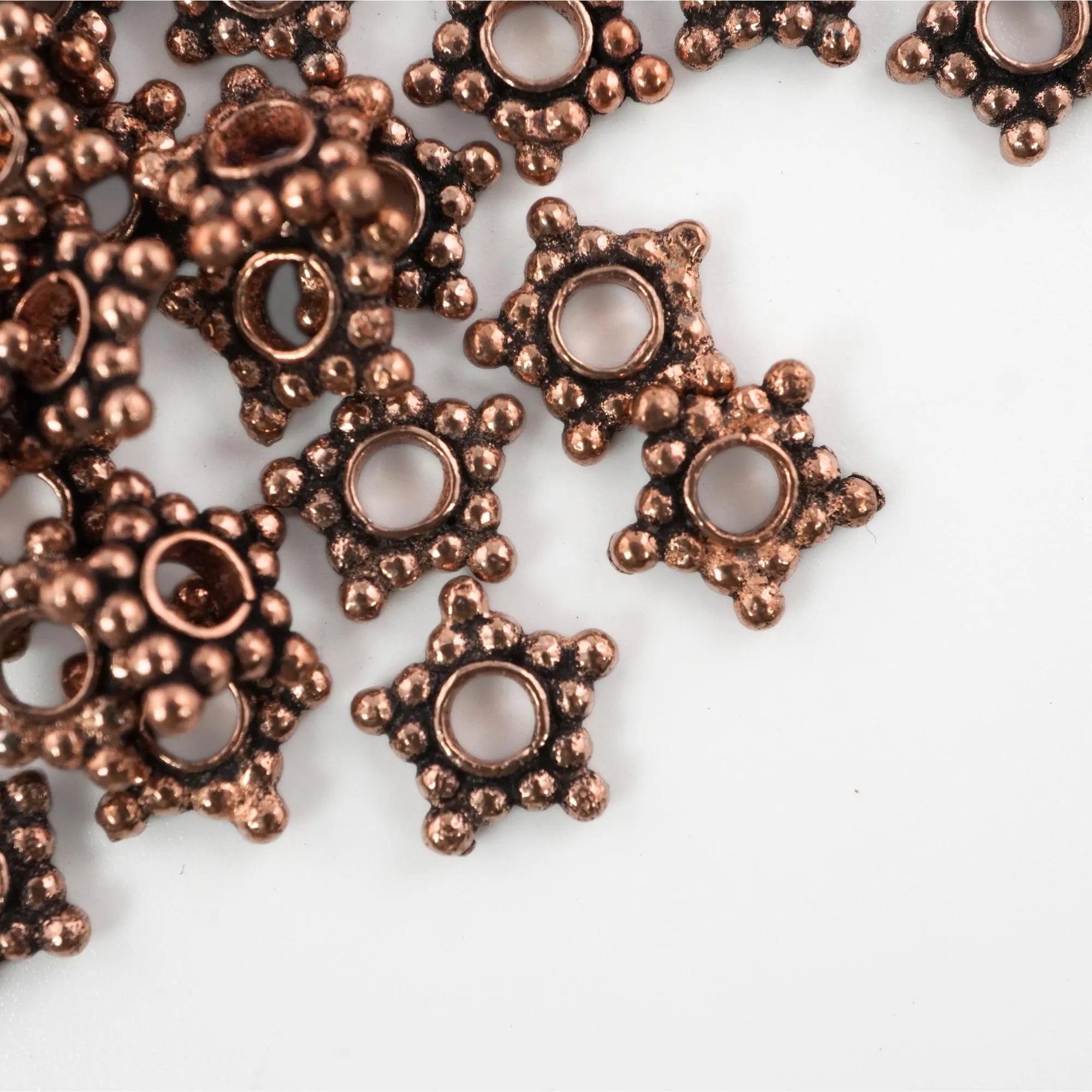 Vintage copper star beads for DIY