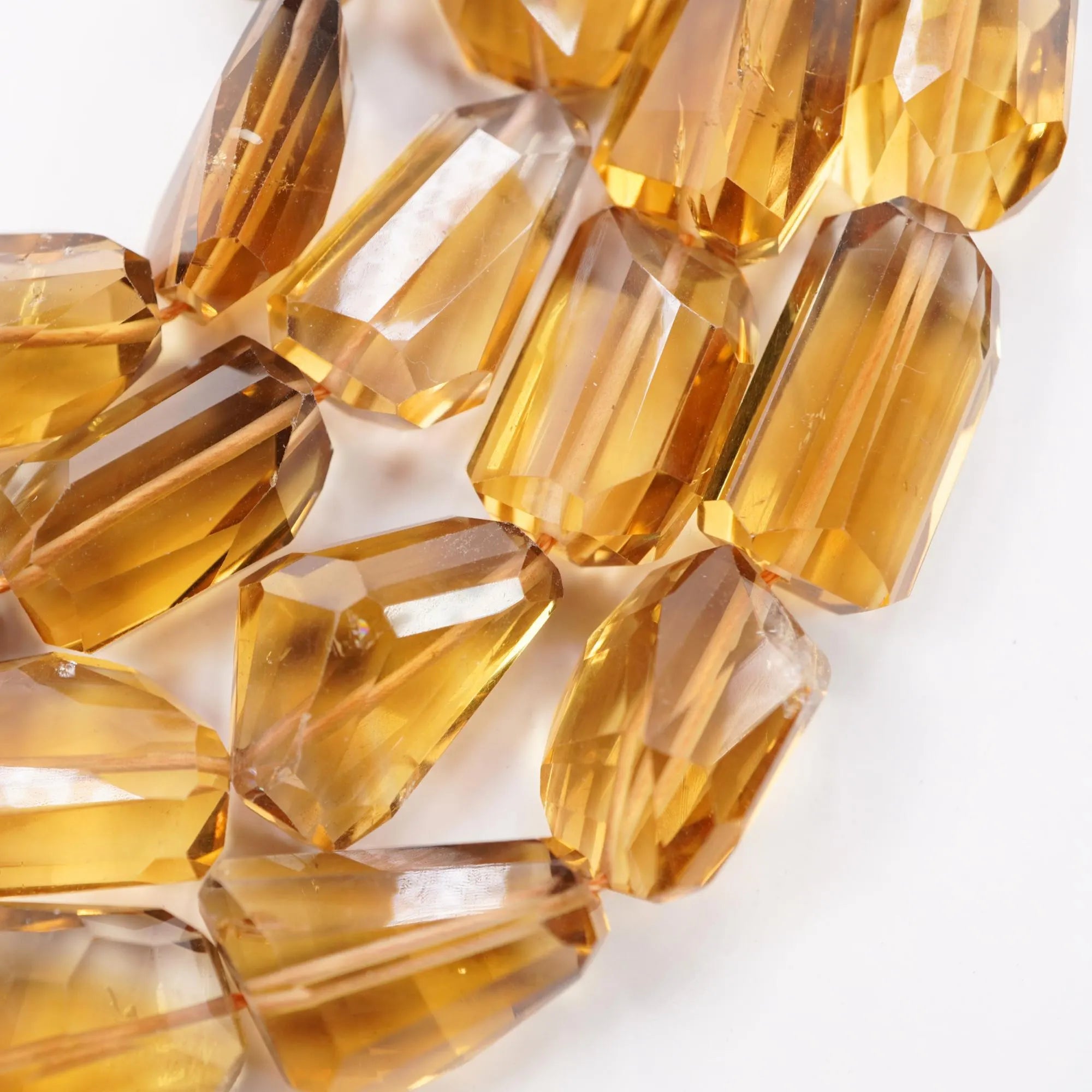 Whiskey Quartz Faceted Nuggets Shape Gemstone Strand Beads