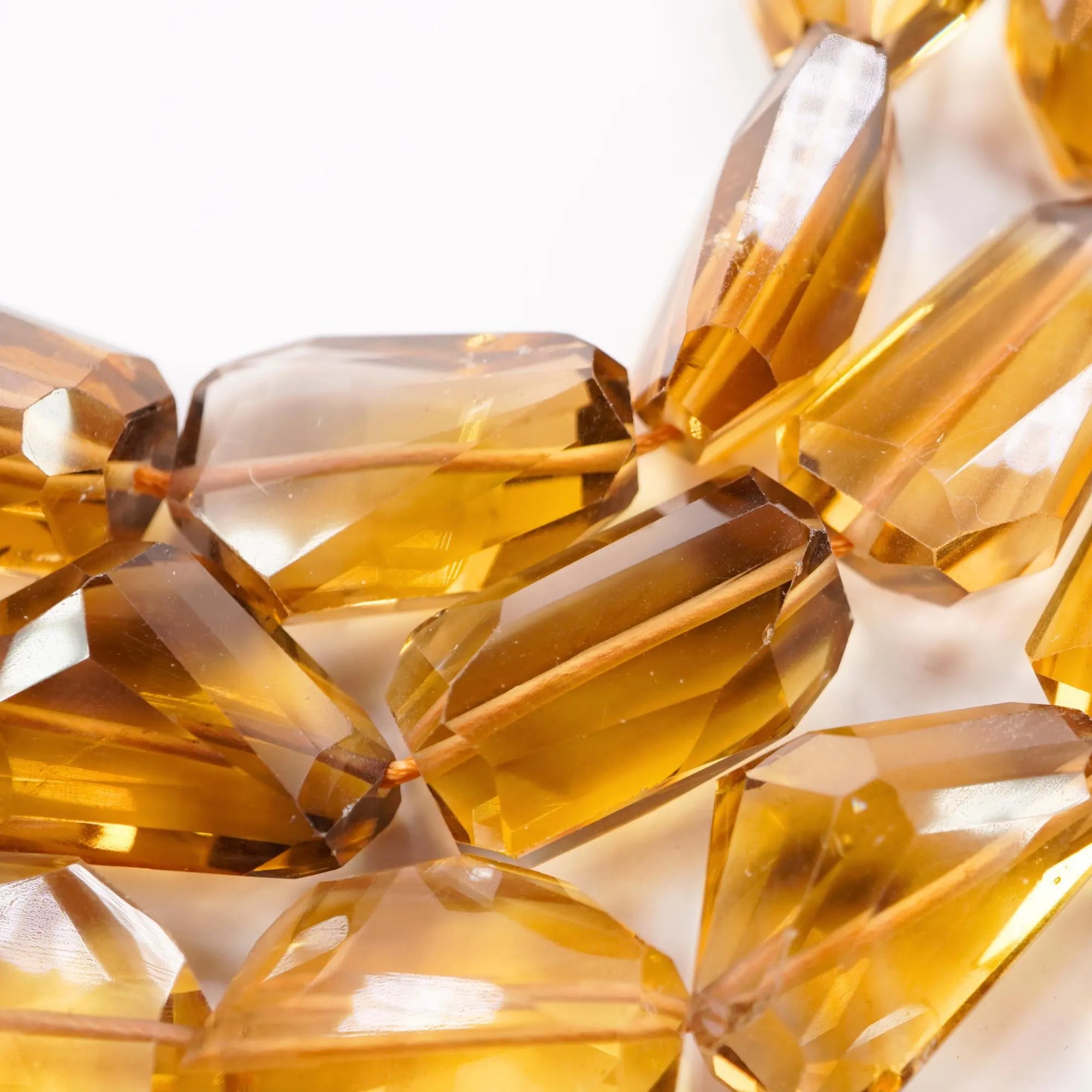 Whiskey Quartz Faceted Nuggets Shape Gemstone Strand Beads