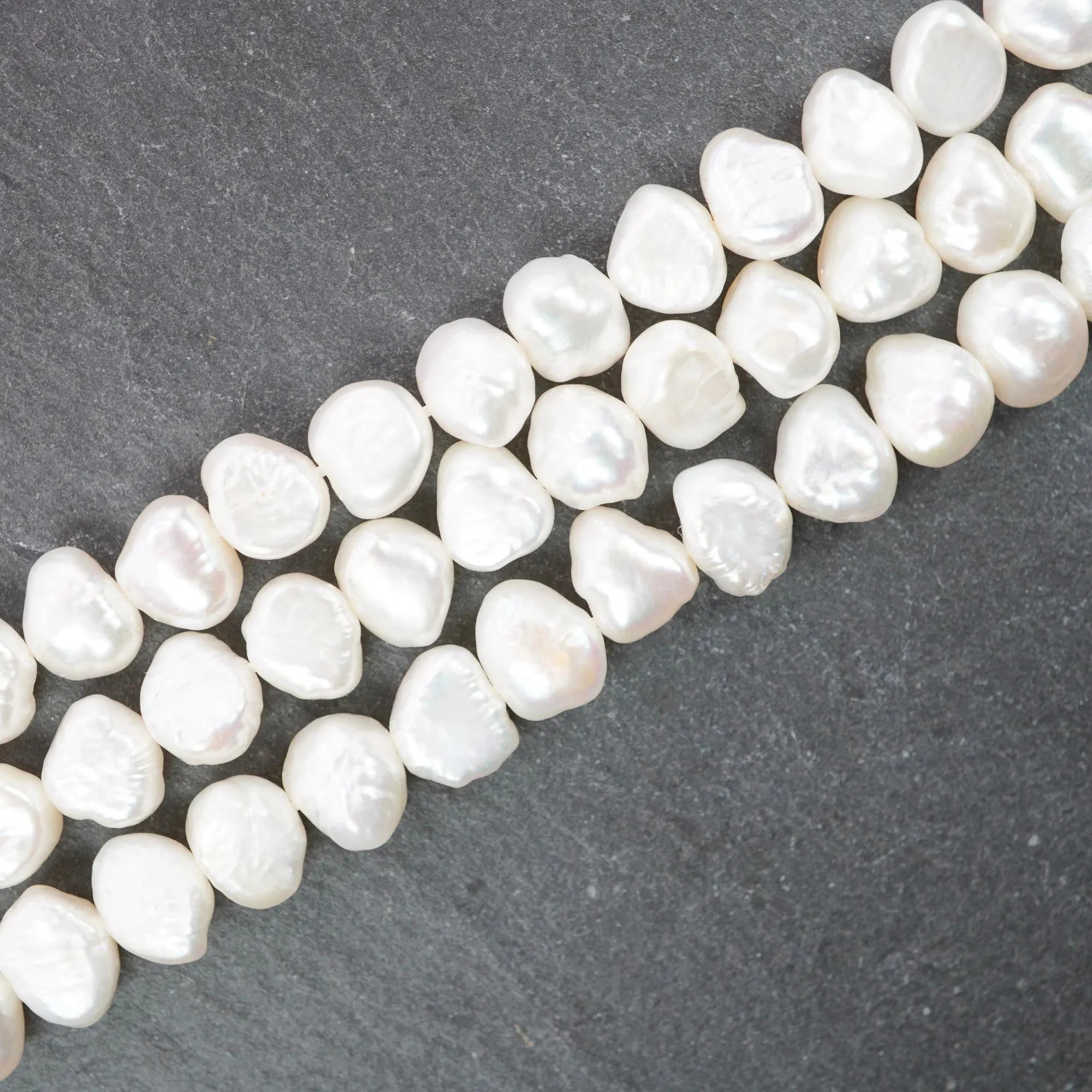 White Freshwater Pearl Baroque Shape Strand Beads