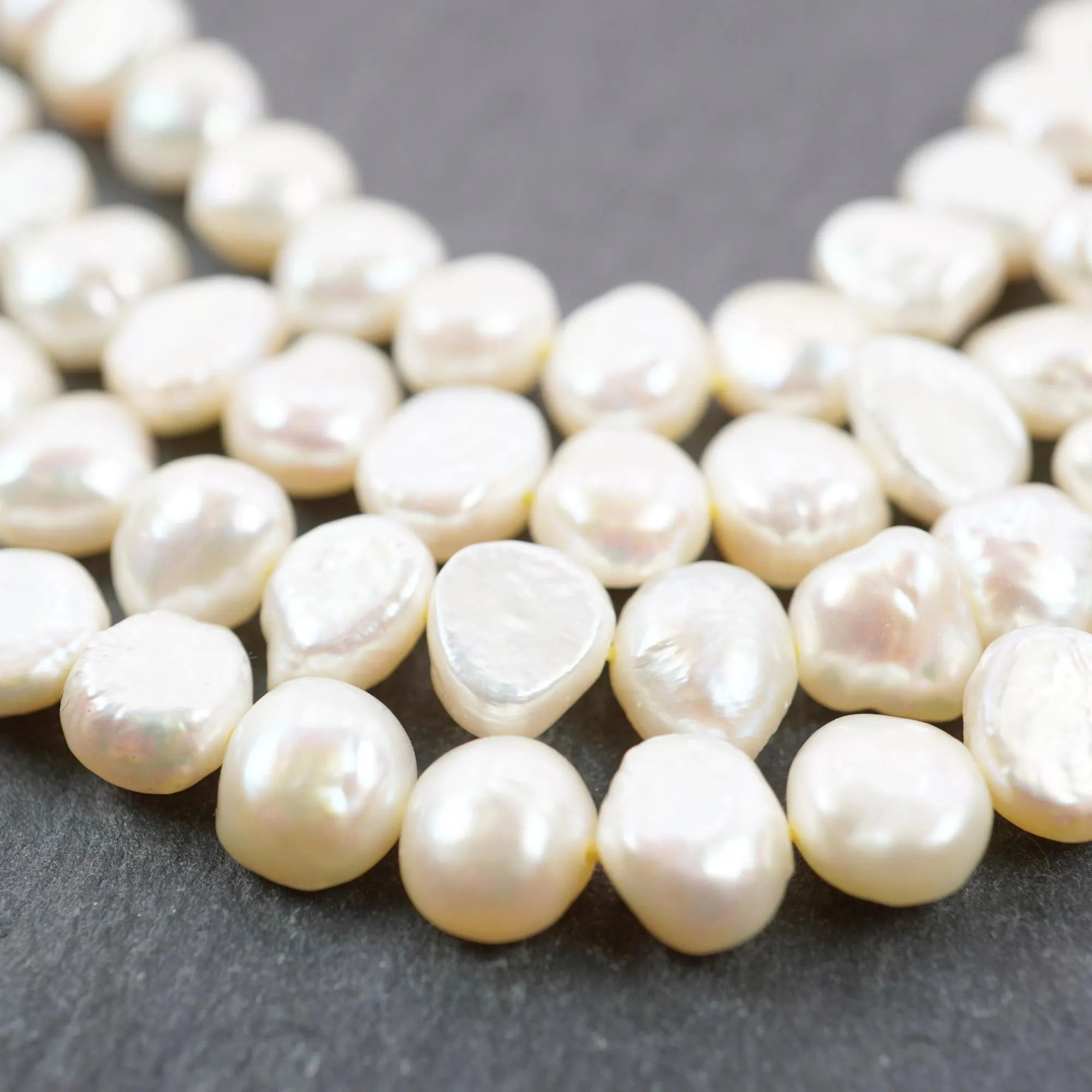 White Freshwater Pearl Baroque Shape Strand Beads