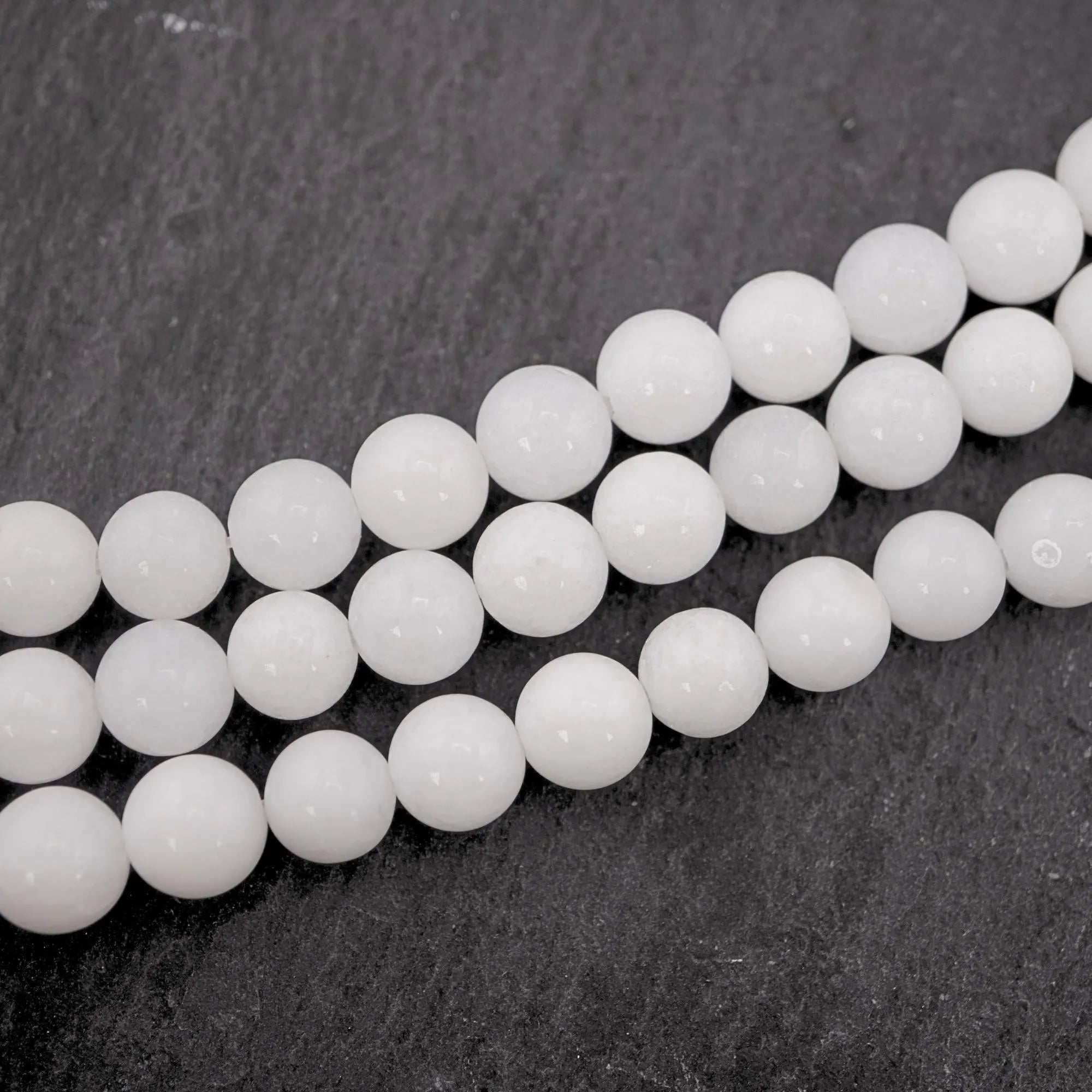 White Jasper Round Shape Gemstone Strand Beads